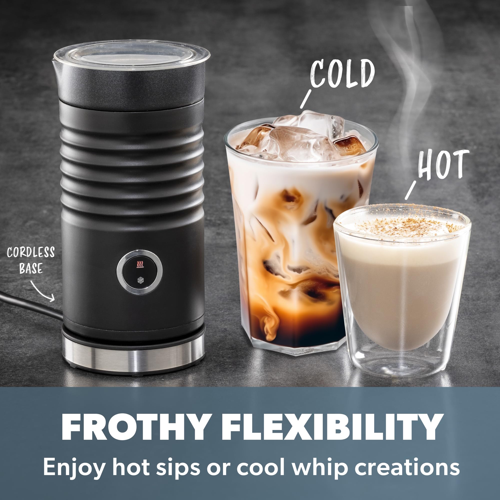 Daewoo Electric Milk Frother - 4 Settings for Hot & Cold Frothing | Black 3