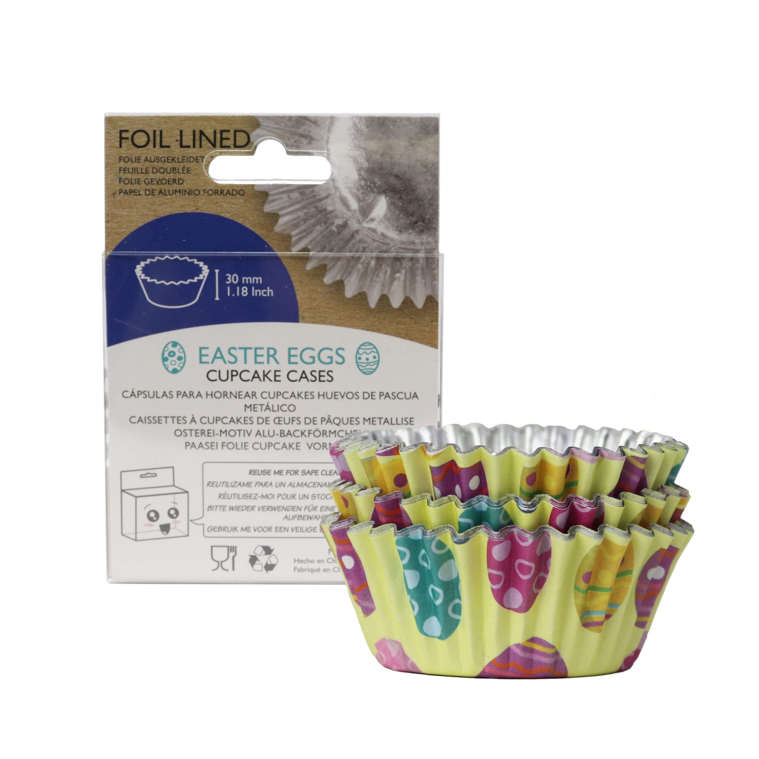 PME Foil Lined Disposable Baking Cups - Easter Eggs Design | Pack of 30 | 52 x 30mm 5