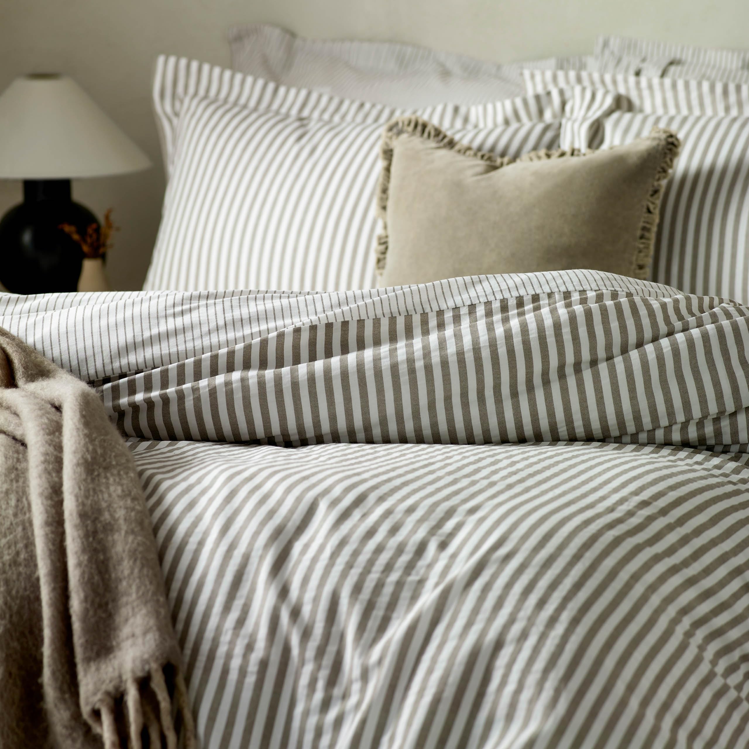 furn. Hebden Mélange Stripe Pillowcase Pair - 100% Cotton | 50 x 75cm | Mole 2