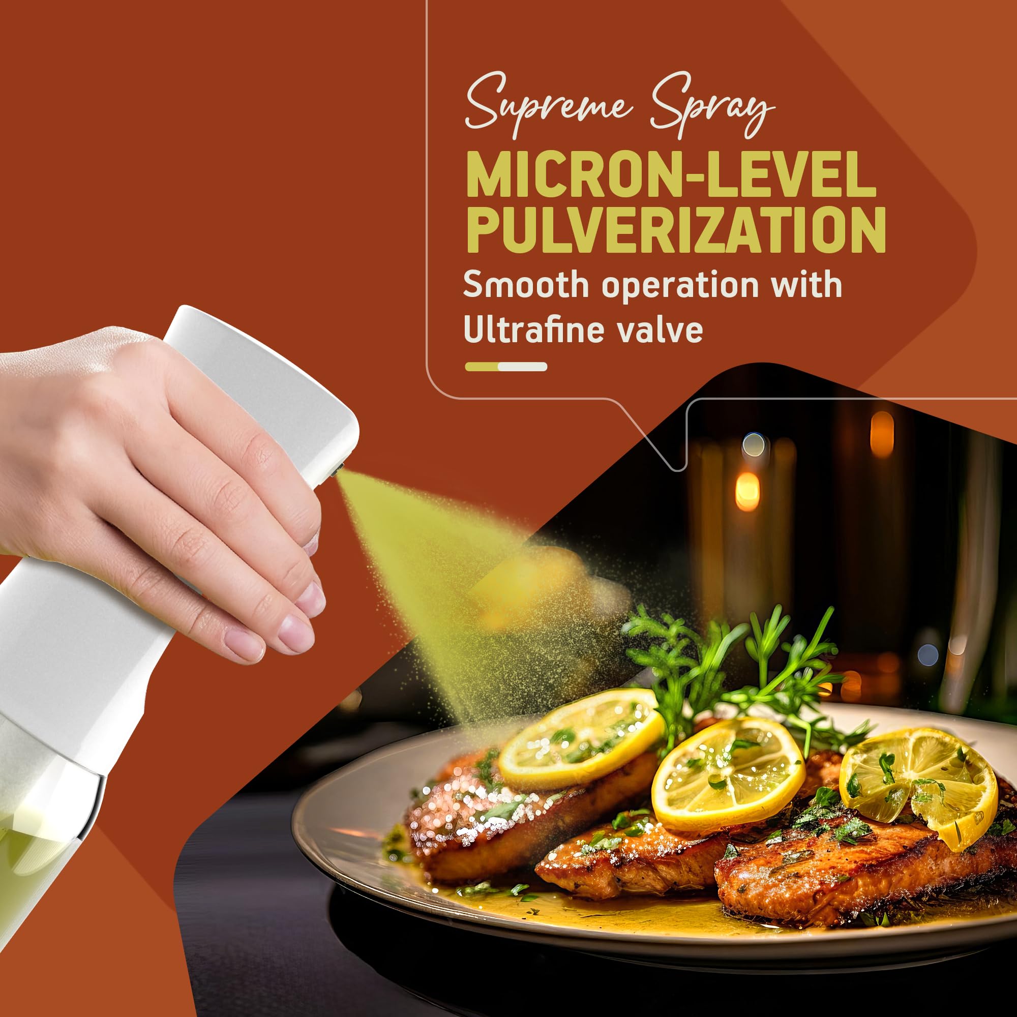 PORTENTUM Oil Sprayer Bottle - 300ml Glass Dispenser for Kitchen & Air Fryer | Fine Mist 3