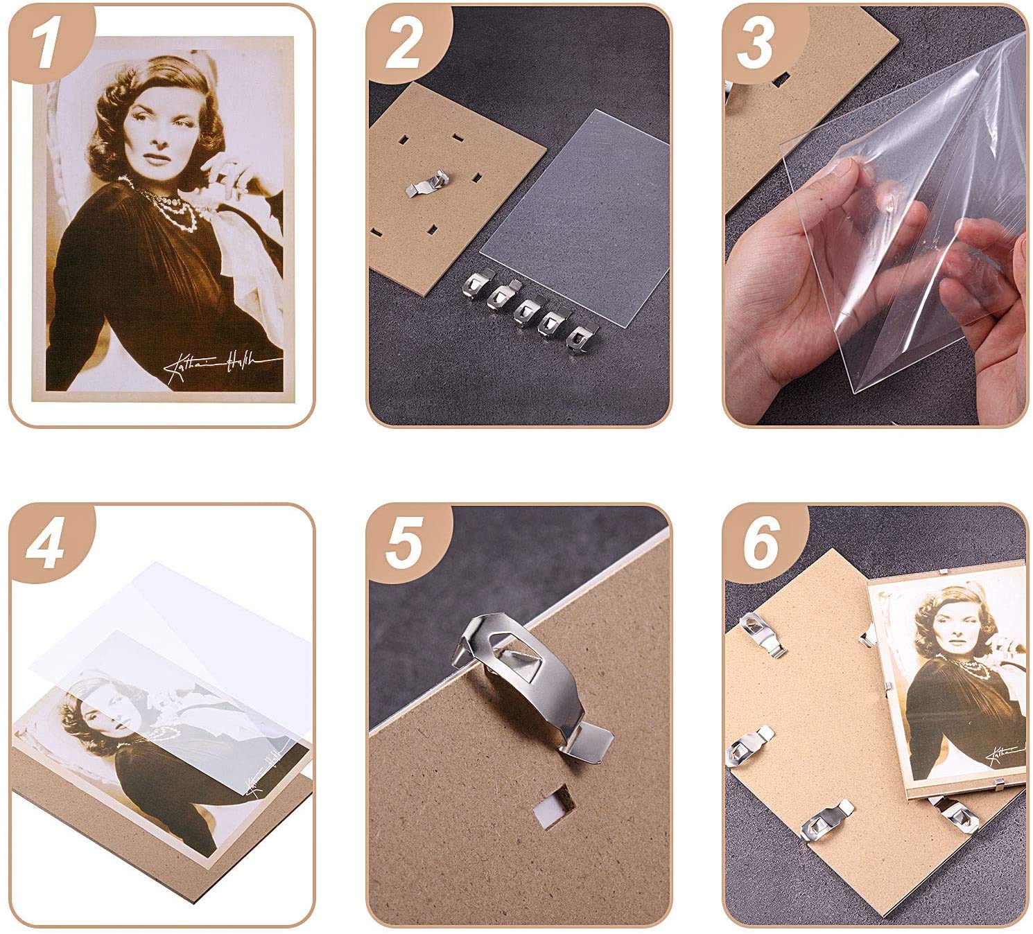 Habercrafts A3 Clip Frame - Frameless Picture Display | MDF Backing | Shatter Resistant Cover | Pack of 1 7