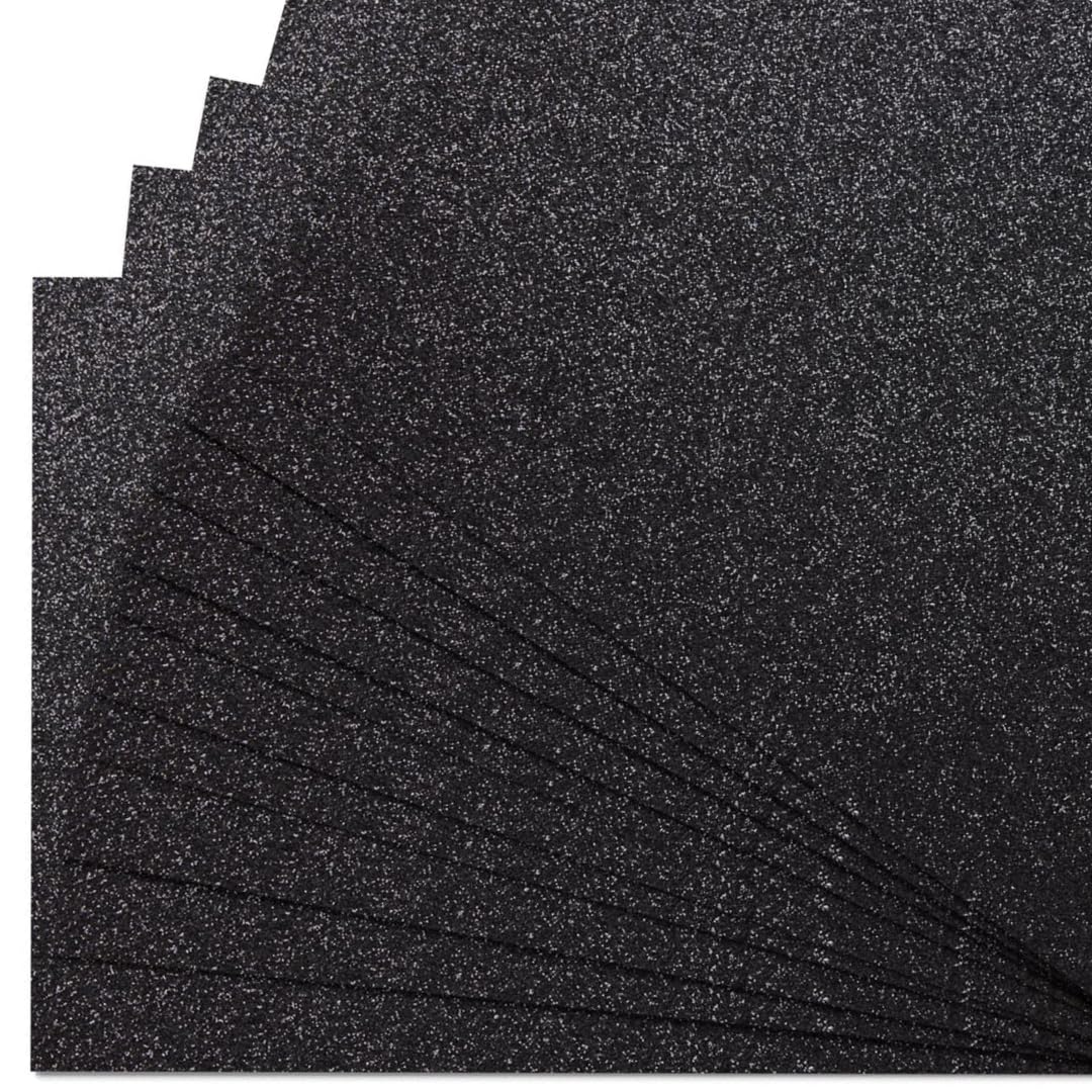 Springboard Supplies Black Glitter Card Stock - 10 Pack A4 290gsm Non-Shed | Die-Cutting Compatible 1