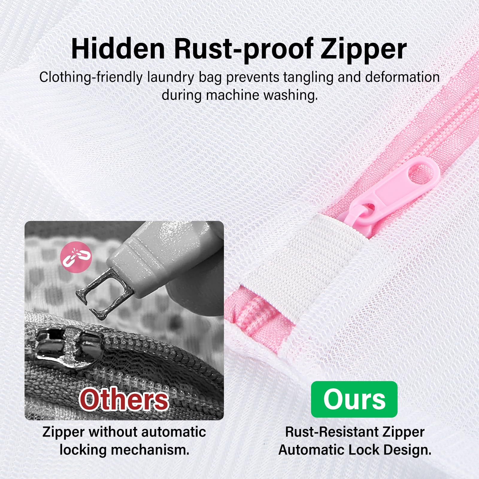Admygo 6 PCS Mesh Laundry Wash Bags - 3 Sizes (L/M/S) for Delicates with Secure Zipper 5