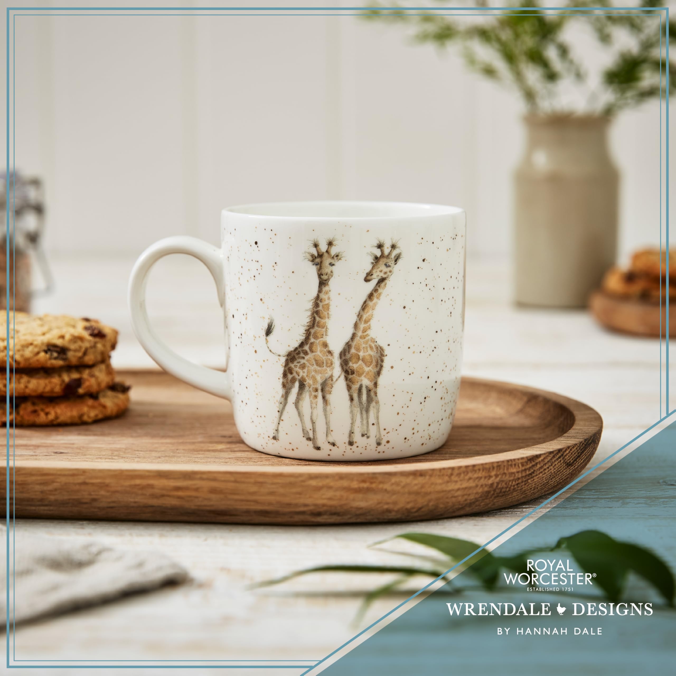 Royal Worcester Wrendale Designs First Kiss Giraffe Coffee Mug | Fine Bone China | 310ml 3