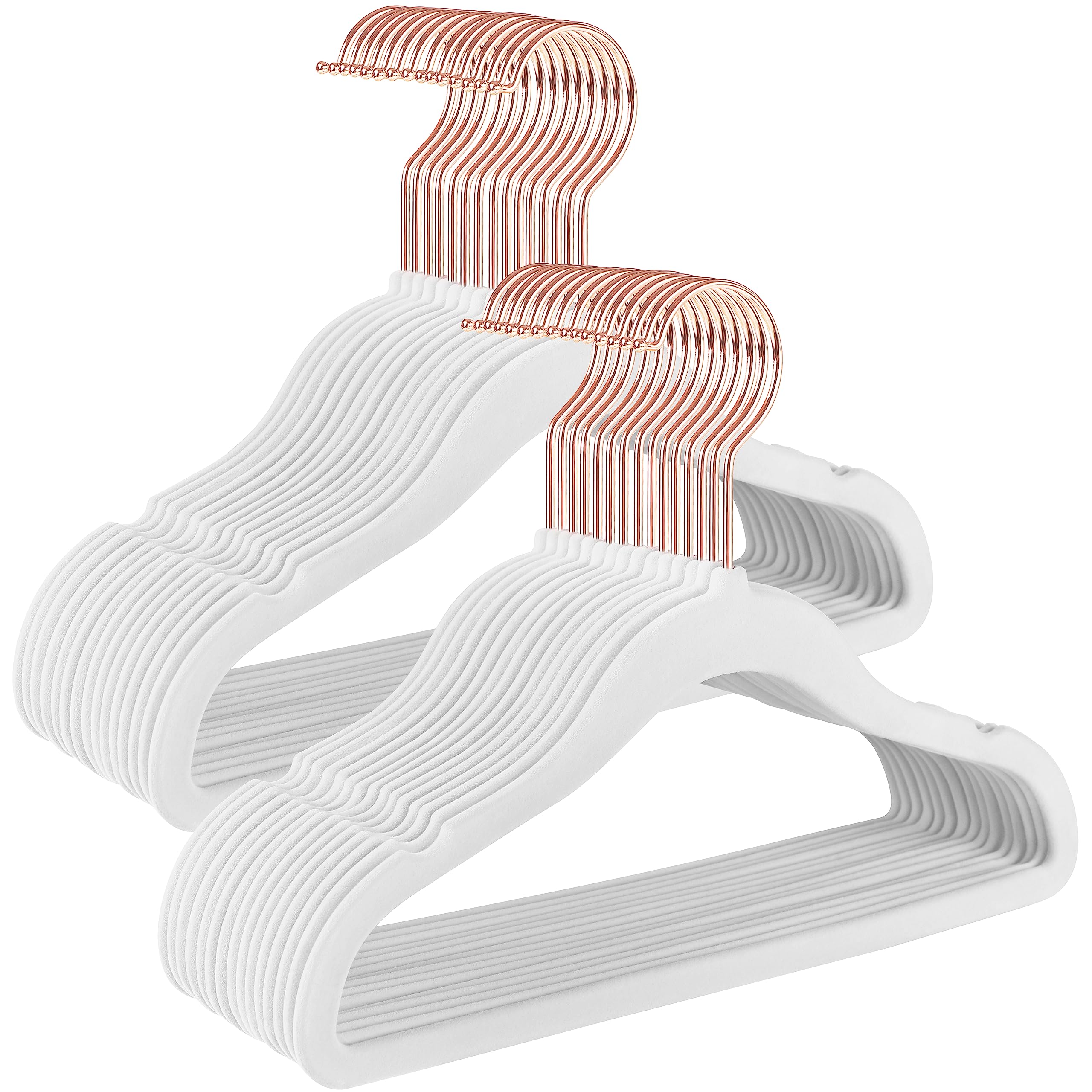 SONGMICS Baby Velvet Hangers - 50 Pack, Non-Slip, Rose Gold Hooks, 30cm for Kids 0-6 1