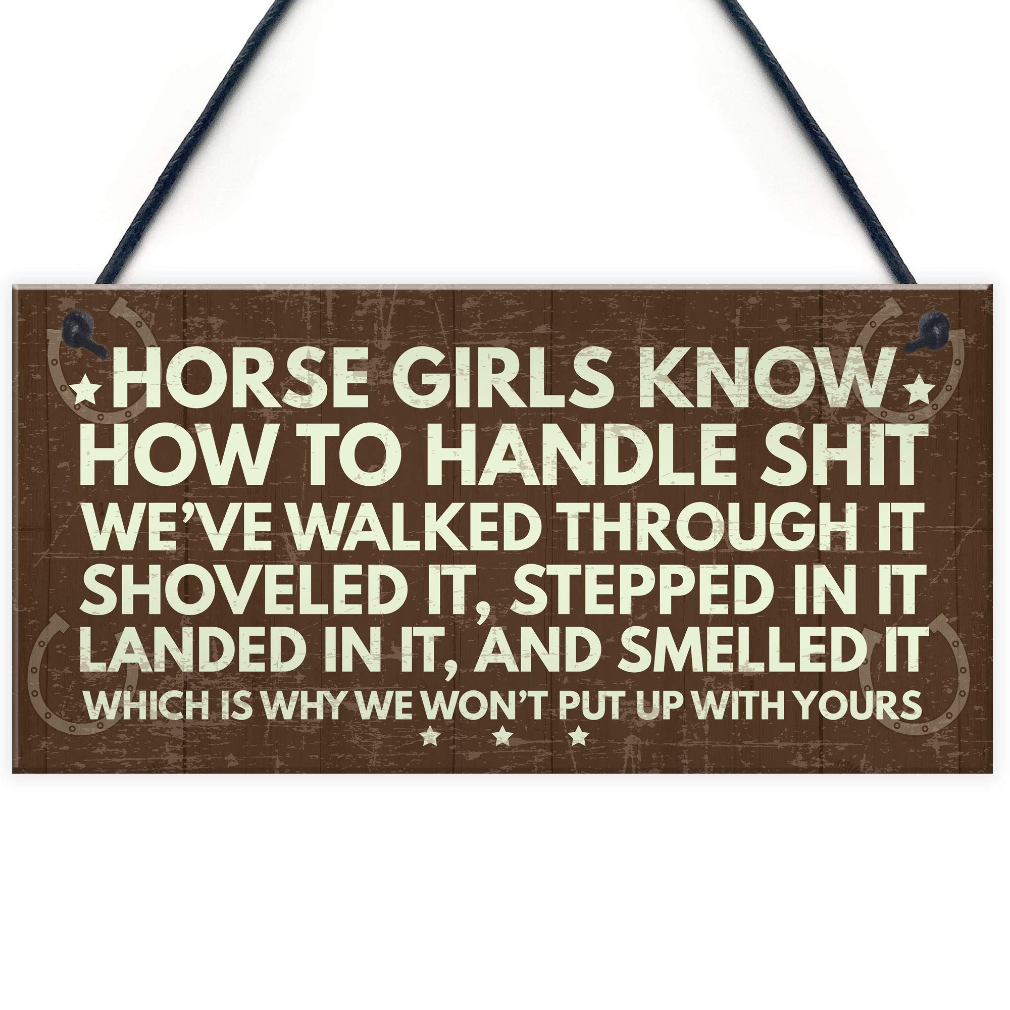 RED OCEAN Funny Horse Hanging Plaque Sign | PVC | 200x100mm | Multicolor 1