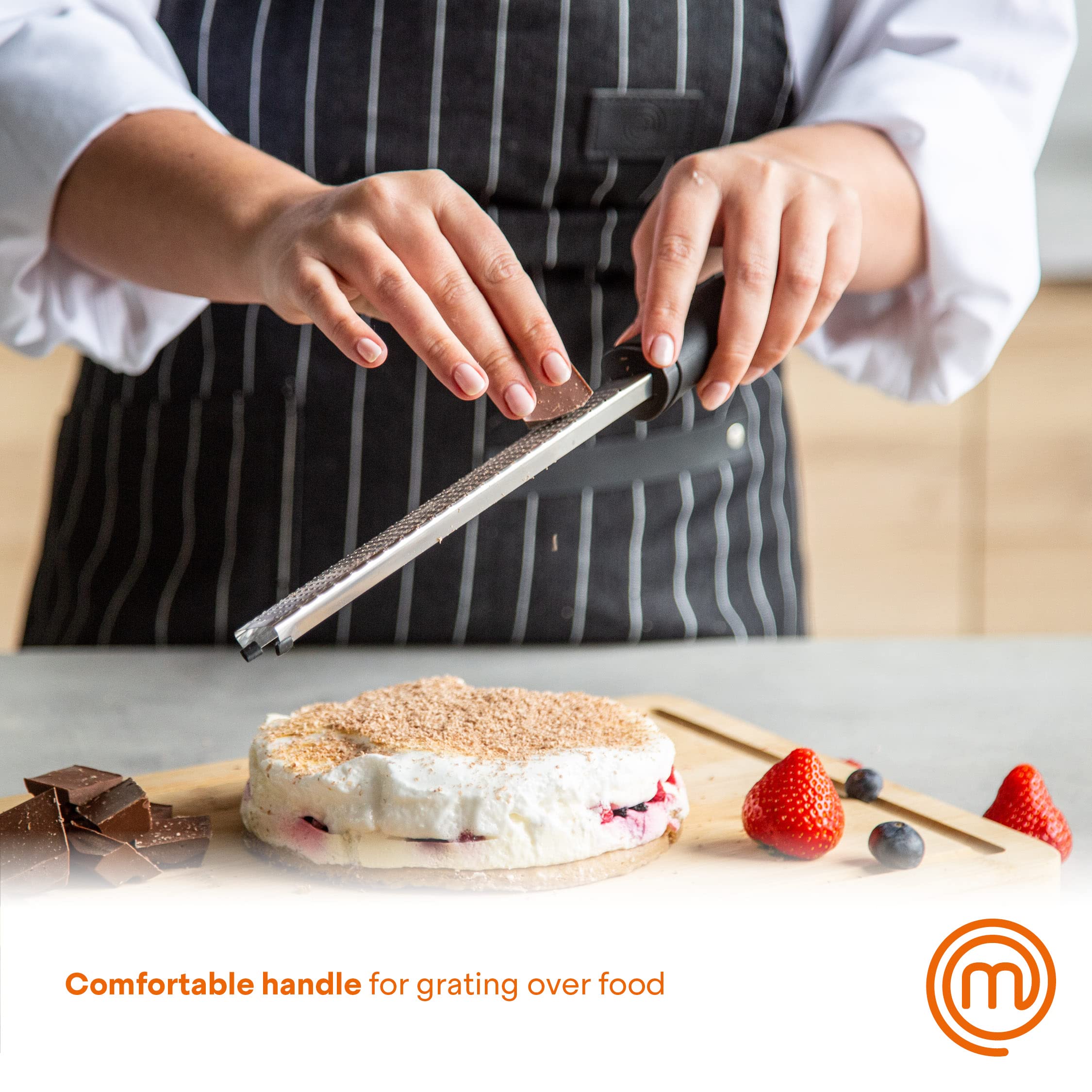 MasterChef Zester Grater - Ultra-Sharp Stainless Steel Blades | Safe Non-Slip Grip | Black 3