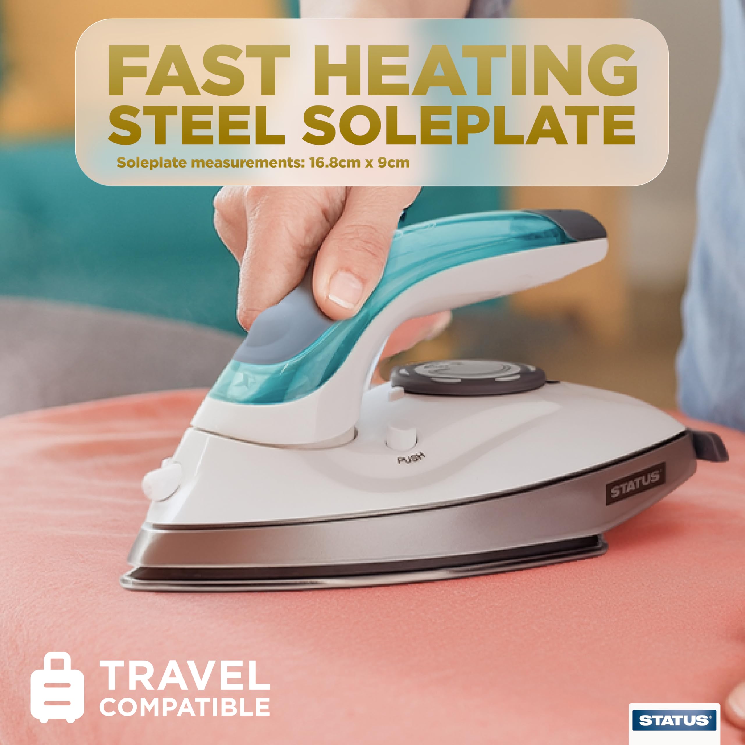 Status Travel Steam Iron - 1000W Dual Voltage Compact Clothes Iron | Green 2