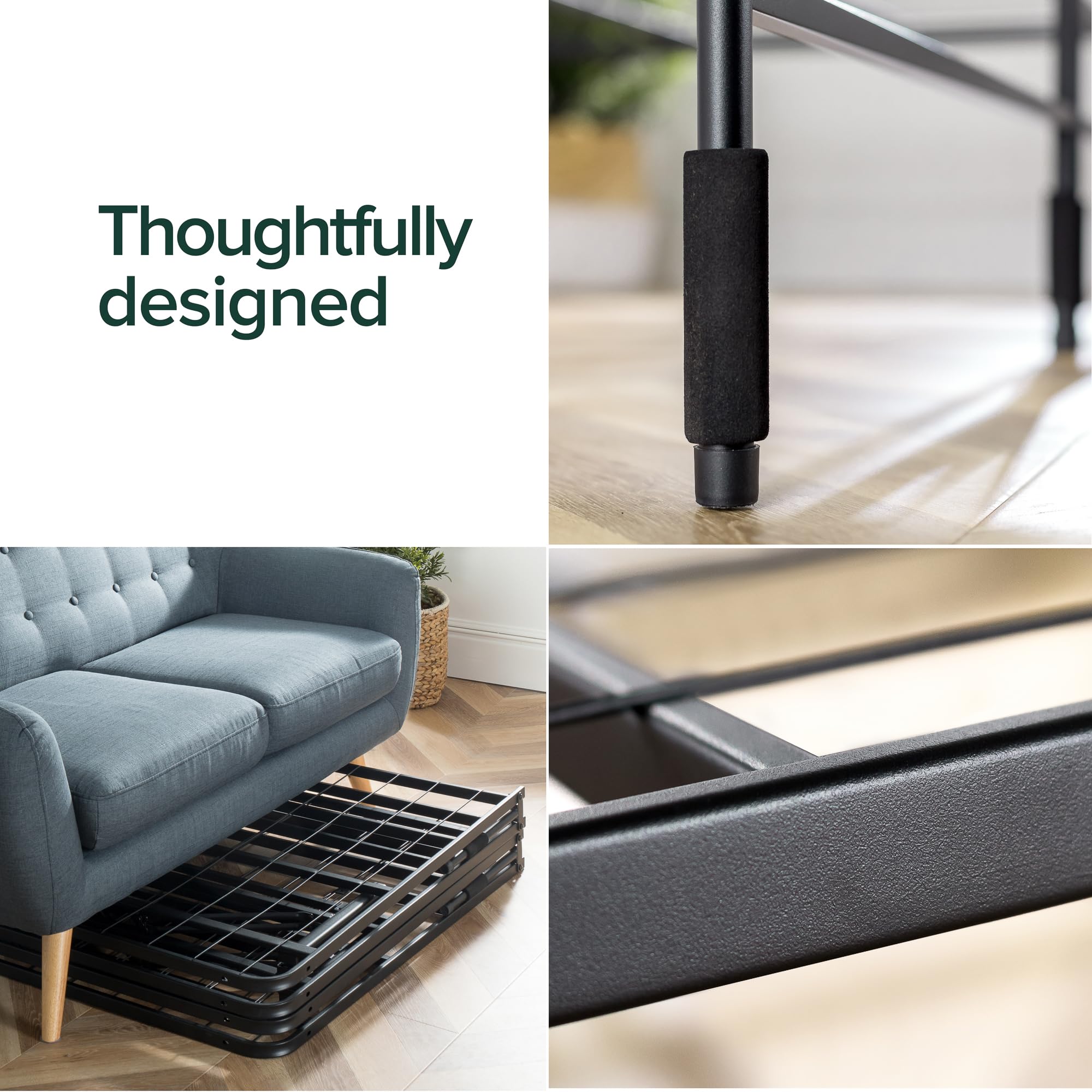 Zinus Shawn SmartBase Folding Bed Frame - Single (90 x 190 cm) | Tool-Free Setup | 14 Inch Storage 5