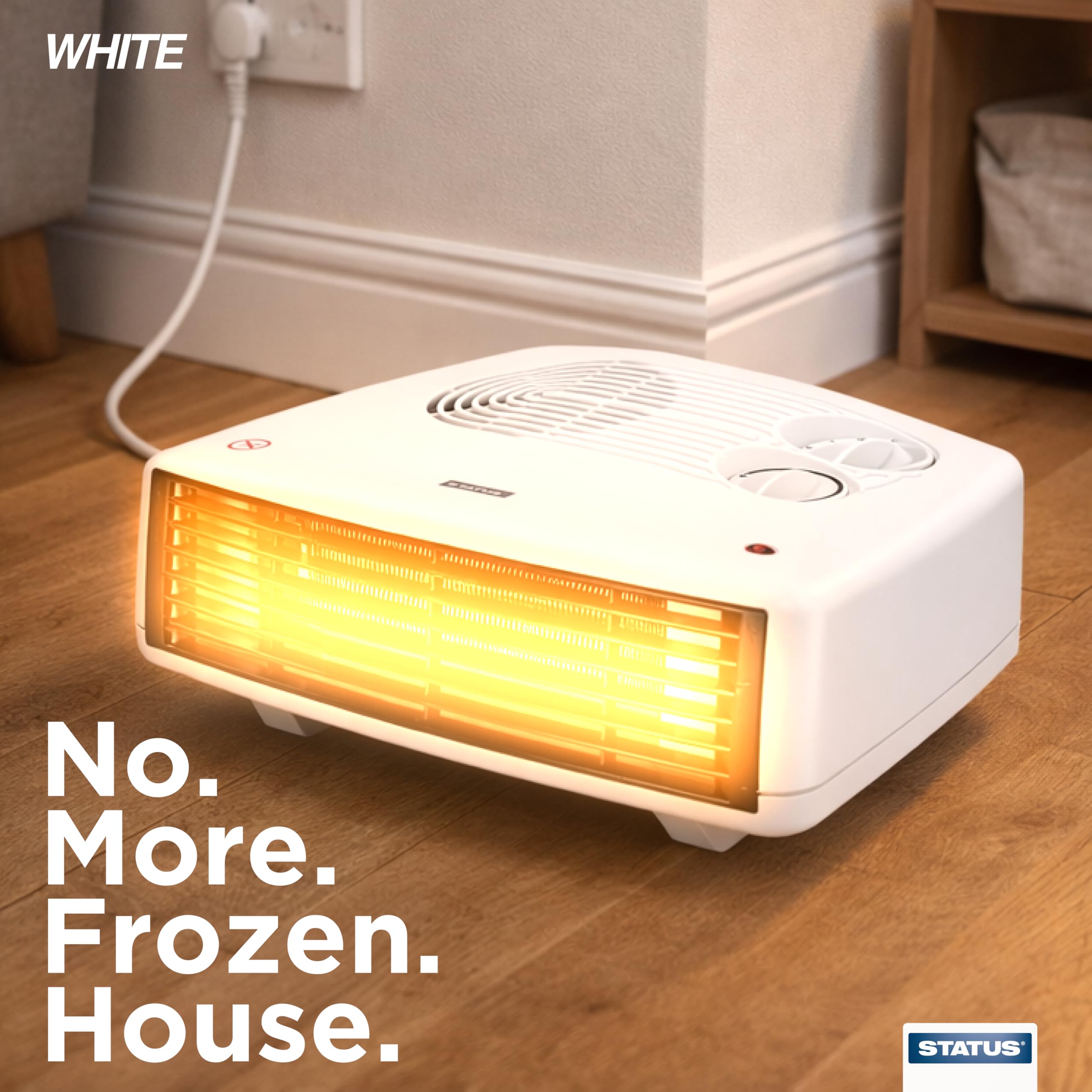 Status Flat Fan Heater - 3000W Power | Portable | Dual Heat Settings 2