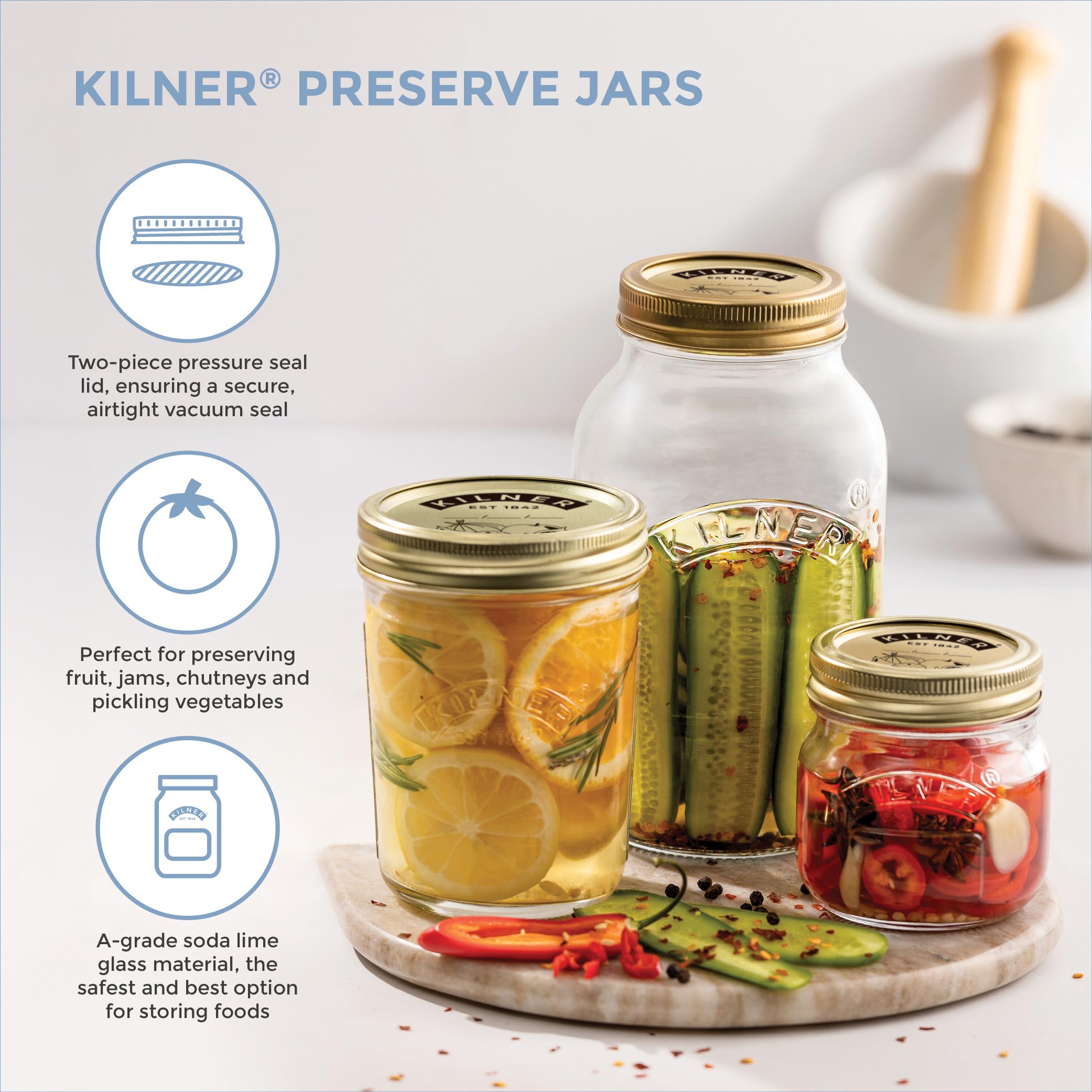 Kilner Pack of 12 Tin Metal Sealing Discs for 0.25, 0.5, & 1 Litre Preserving Jars 6