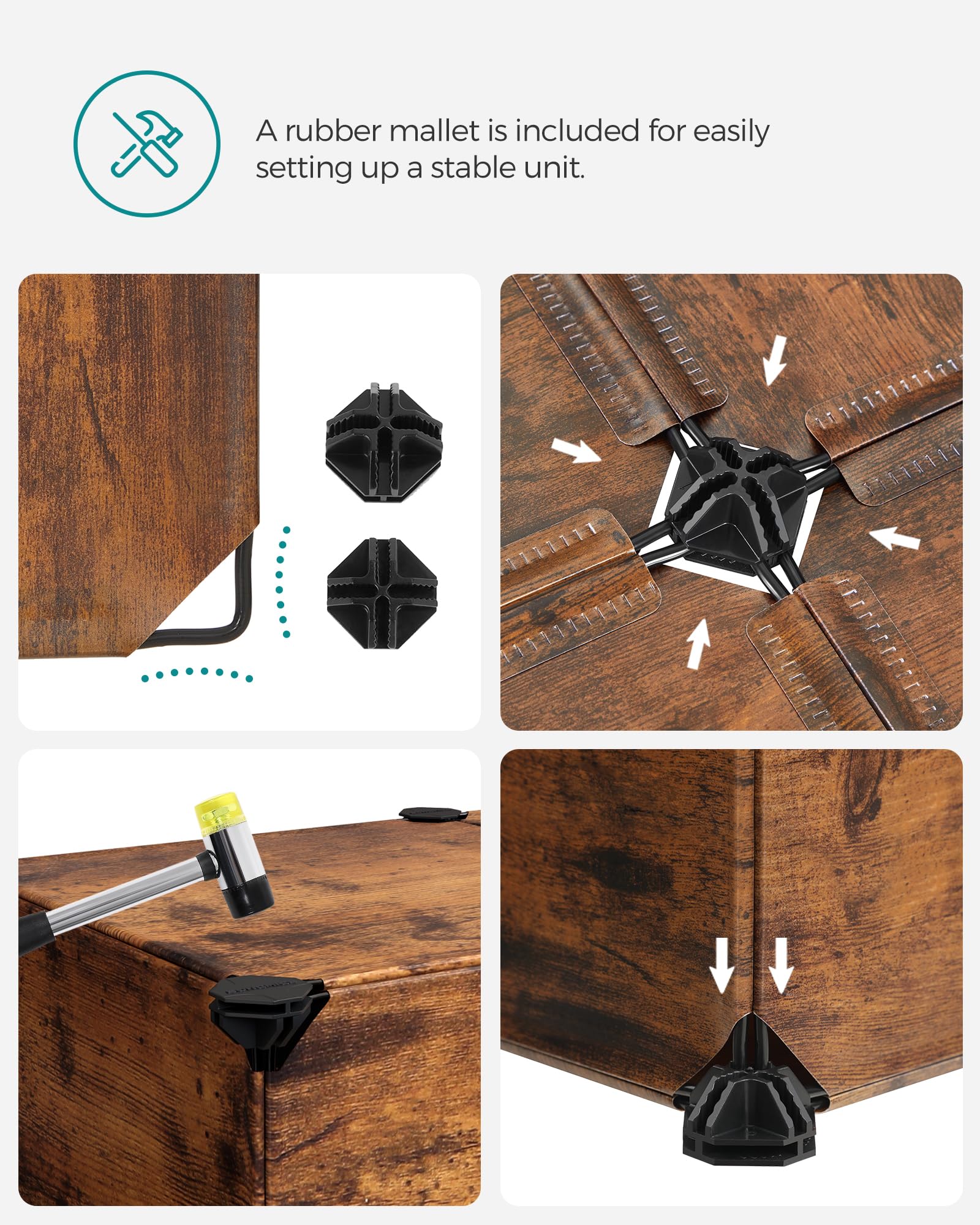 SONGMICS Interlocking Shoe Rack - Modular DIY Storage for 20-30 Pairs | 10 Slots | Rustic Brown 7