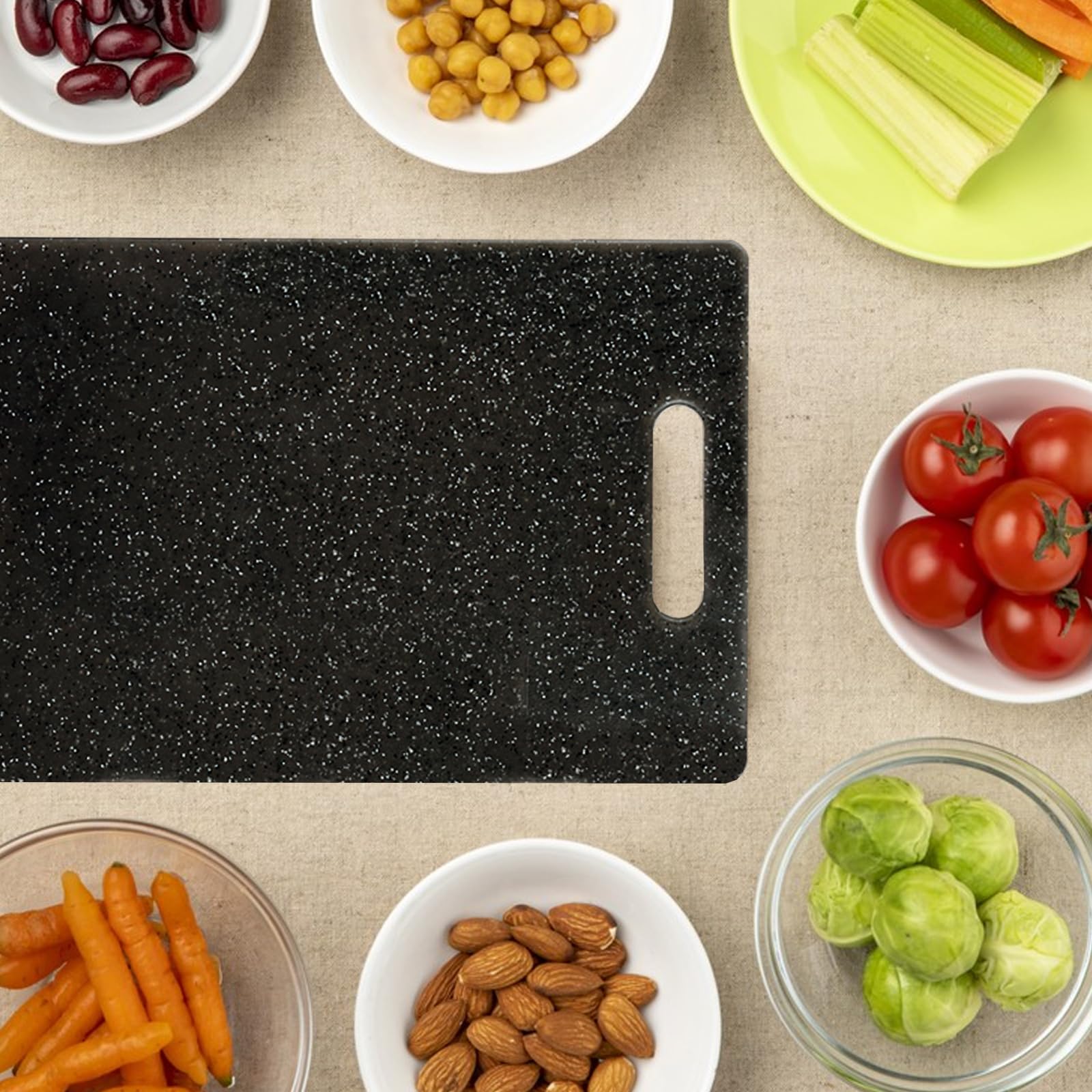 ASelected 3-Piece Polypropylene Cutting Board Set - Marble Pattern | Includes Knife | Darkslategray 6
