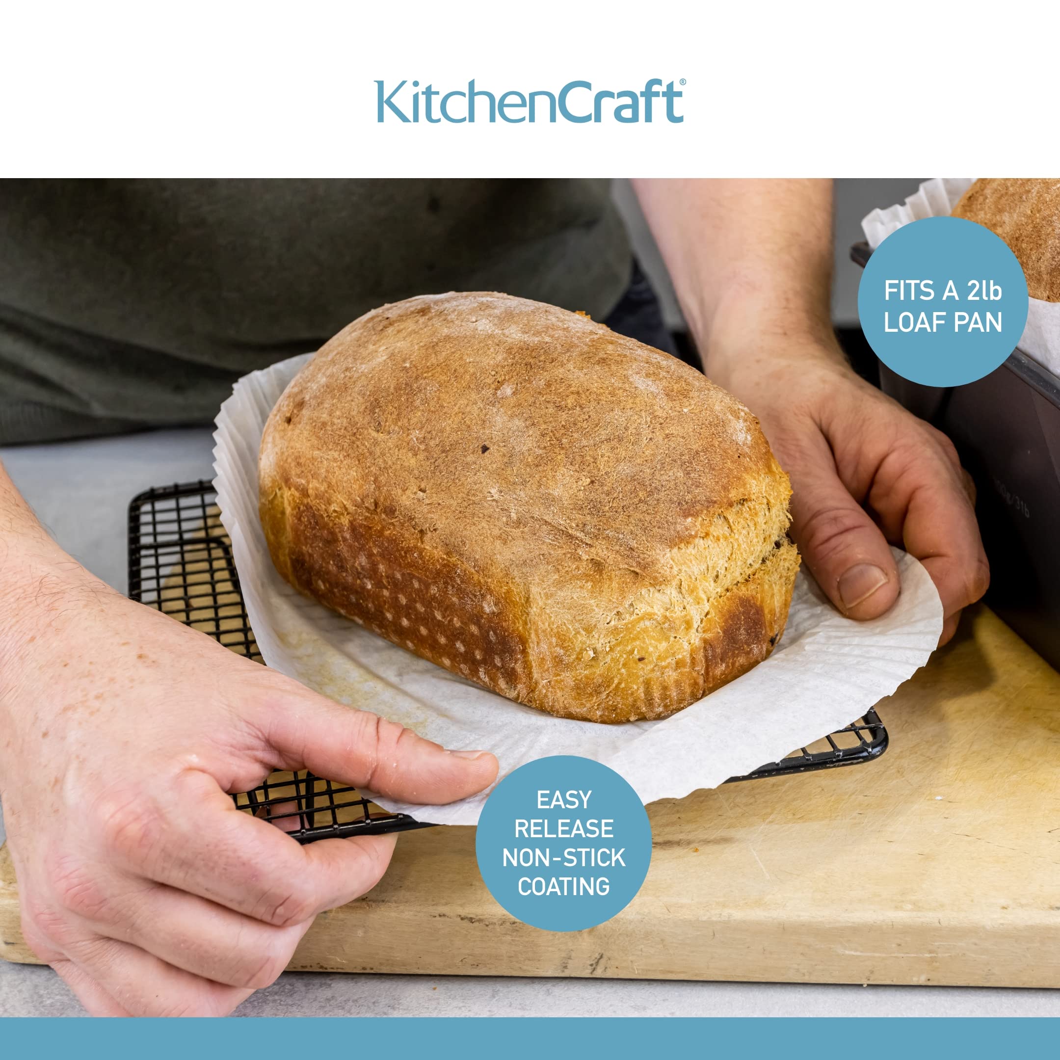 KitchenCraft Non-Stick Loaf Tin Liners - Pack of 40 | Fits 2lb Tins | Heatproof to 250°C 4