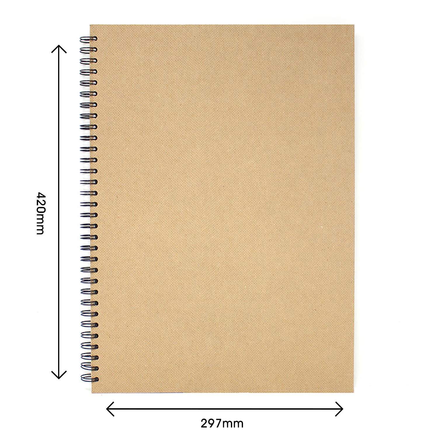 Artway Enviro Spiral Bound A3 Black Card Sketchbook - 60 Sides, 270GSM | UK Made 7
