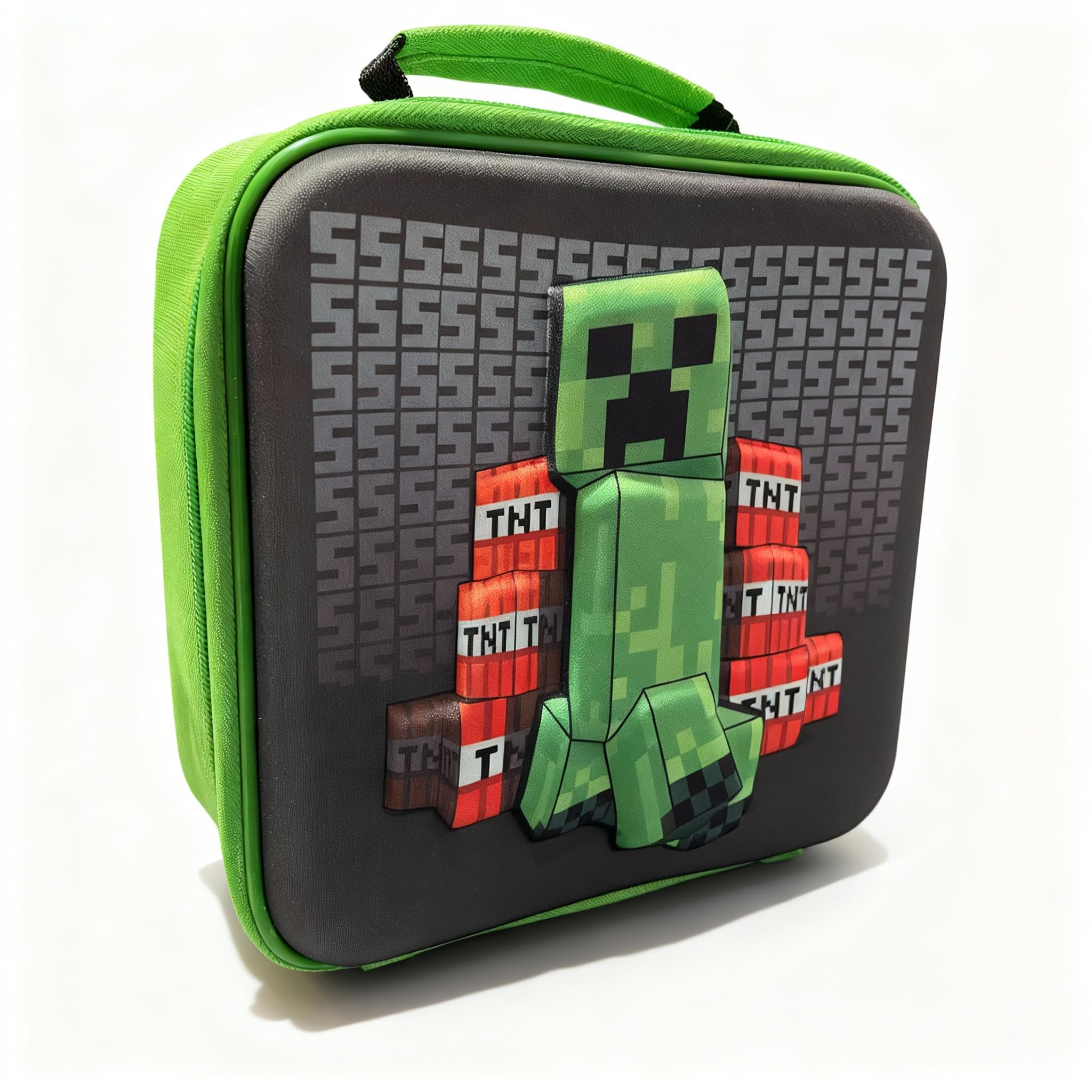 HOX Minecraft Creeper Kids Lunch Bag - Insulated, Durable Polyester, 11x21x24.5 cm 1