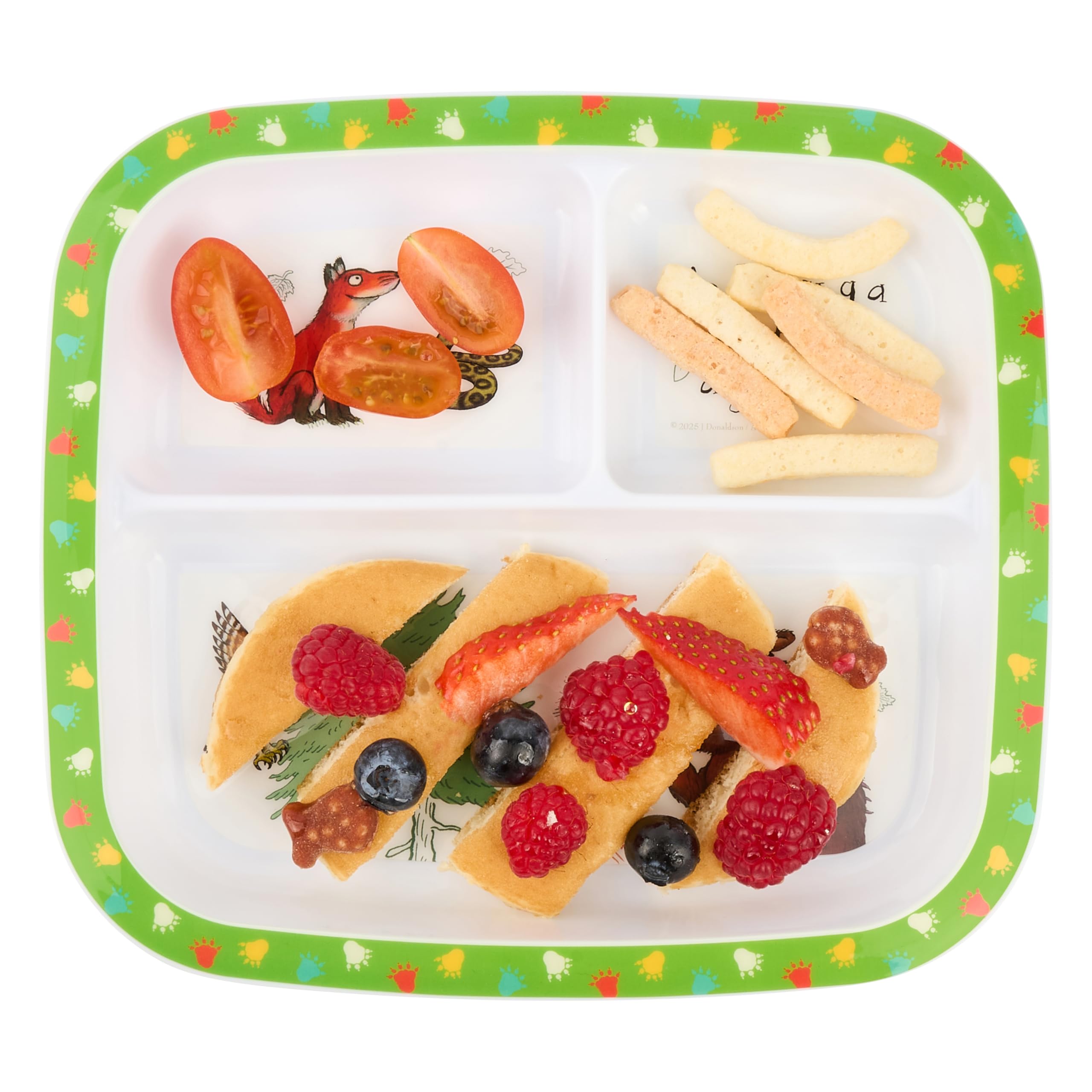 Gruffalo Children's Divided Dinner Plate - 3 Sections, BPA-Free Polypropylene, Green 6