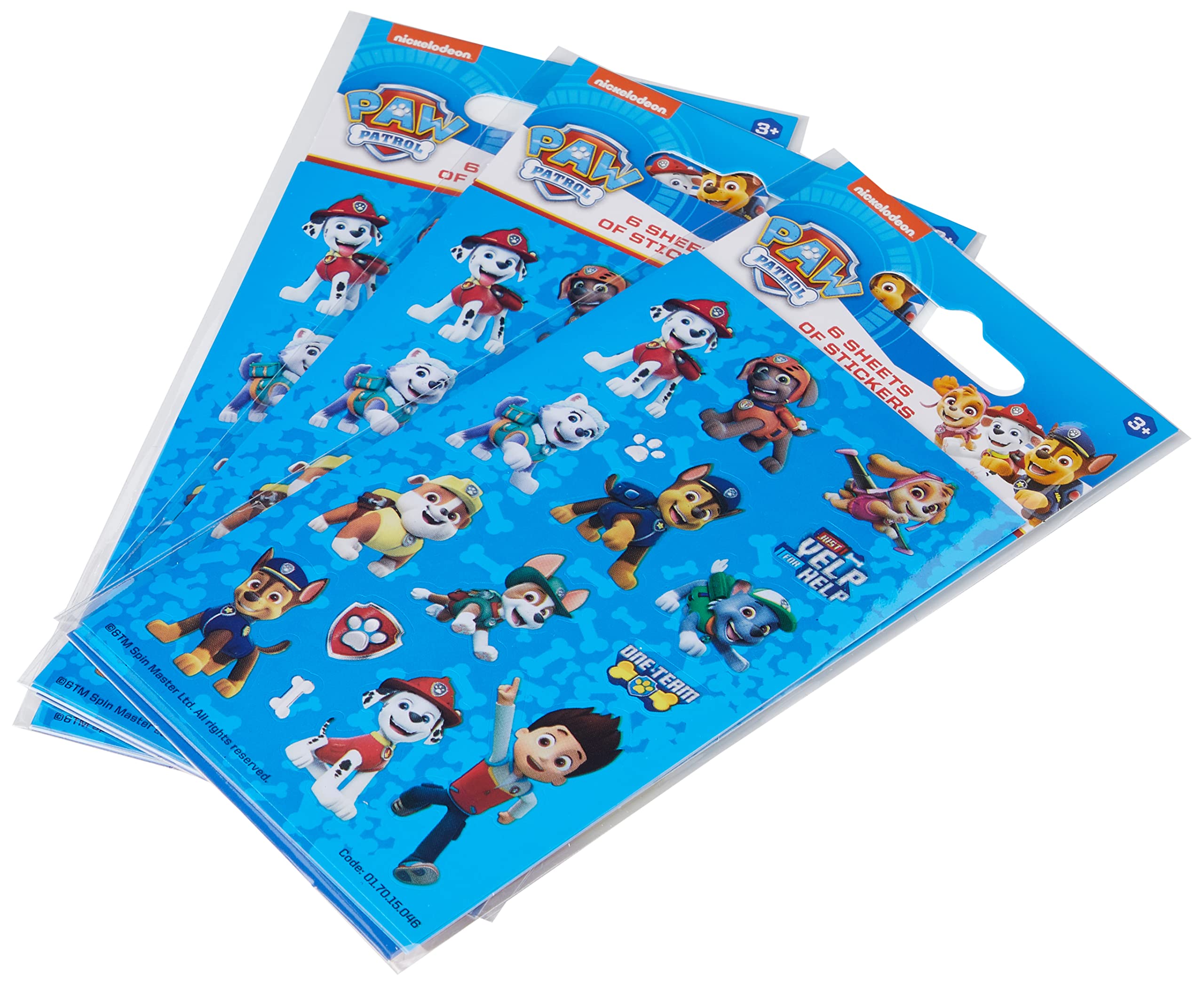 Paper Projects Paw Patrol Party Bag Sticker Bundle - 18 Sheets | Plastic Material | Blue Color 2