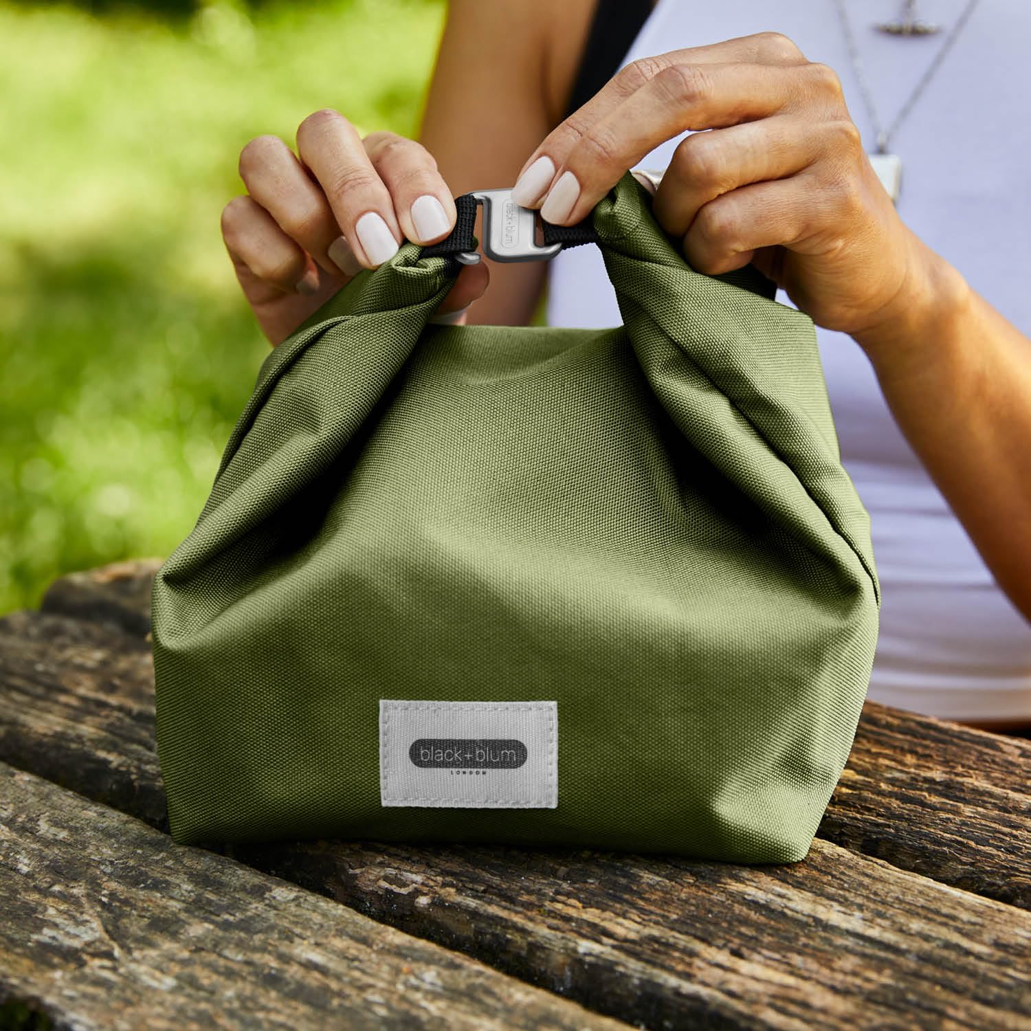 BLACK + BLUM Insulated Lunch Bag 6.7L Recycled Roll Top Cool Bag | Leak Proof | Moss Color 6