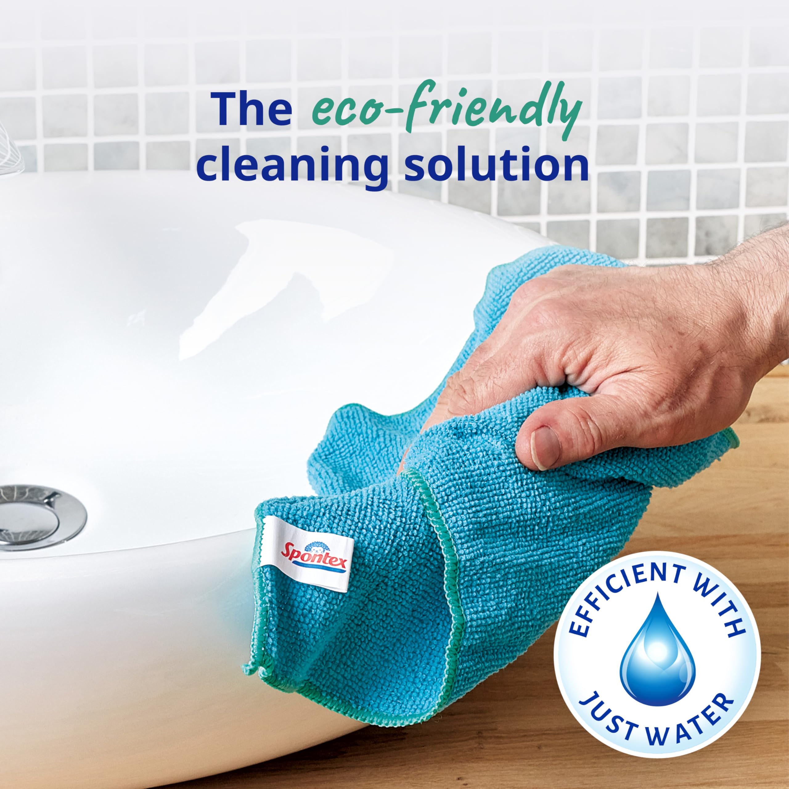 Spontex Microfibre Cleaning Cloths - 4 Count, 30x30cm, Assorted Colours | Kills 99% Bacteria 5