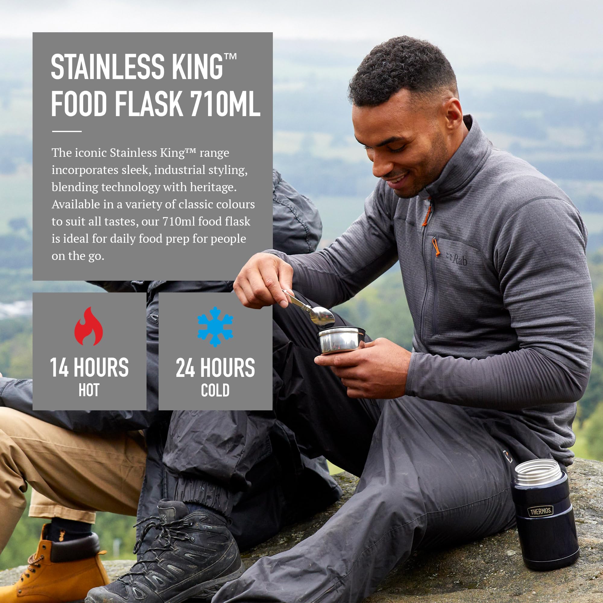 Thermos Stainless King Food Flask - 710ml Capacity | Vacuum Insulated | Hot 14 Hrs/Cold 24 Hrs 3