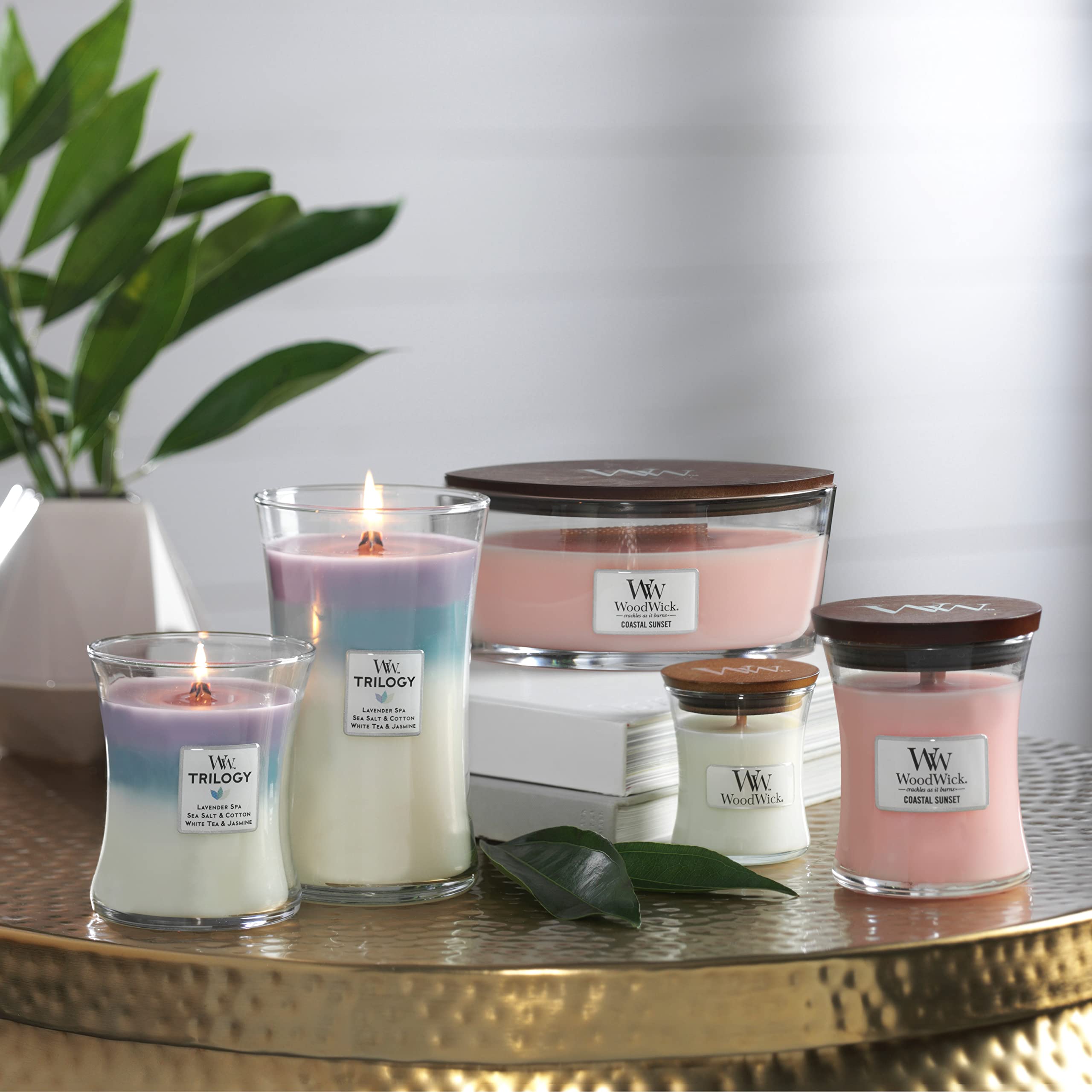 WoodWick Large Hourglass Trilogy Scented Candle - Calming Retreat | Crackling Wooden Wick 5