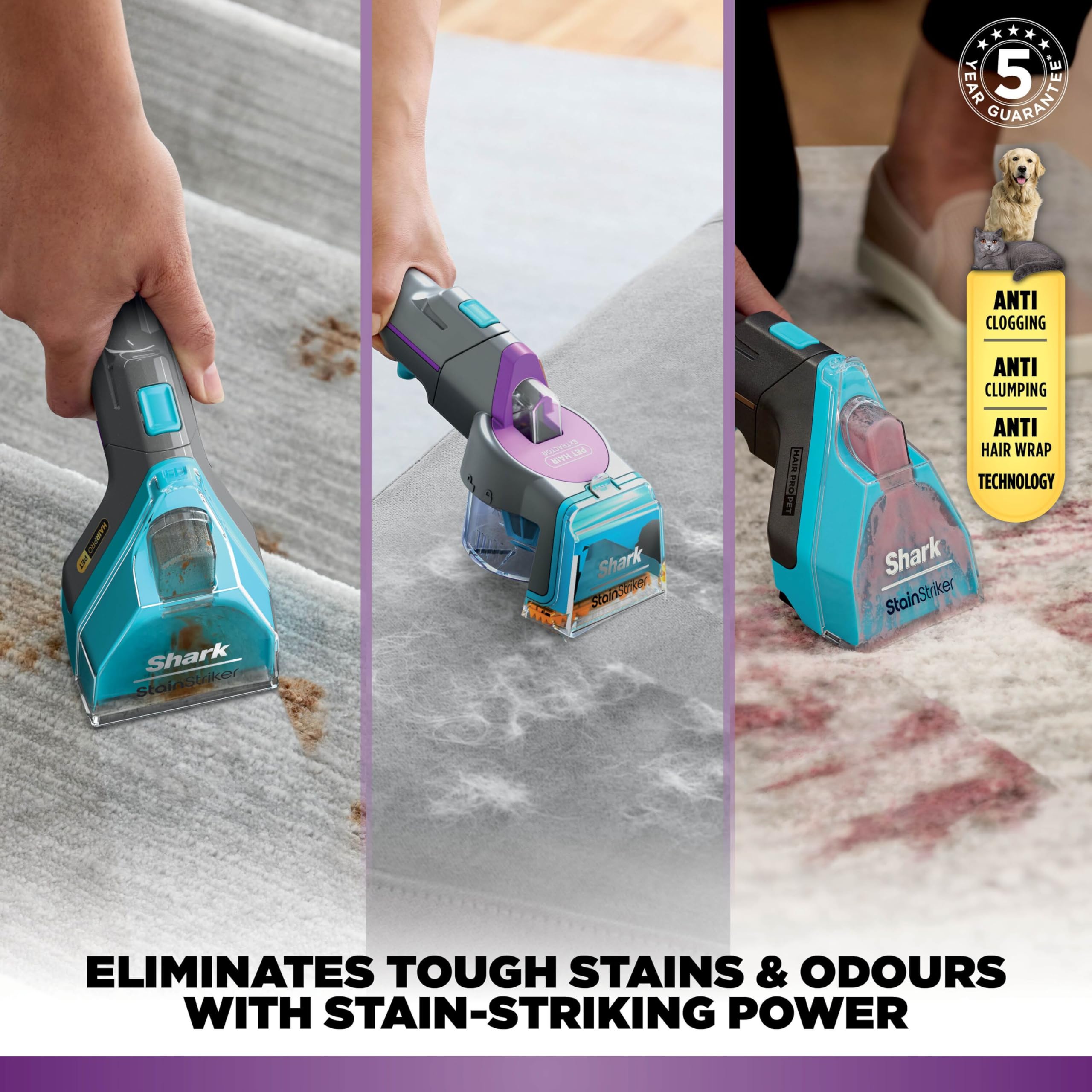 Shark CarpetXpert HairPro Pet Carpet Cleaner - Anti-Tangle | Built-In Spot Cleaner | 1000W 4