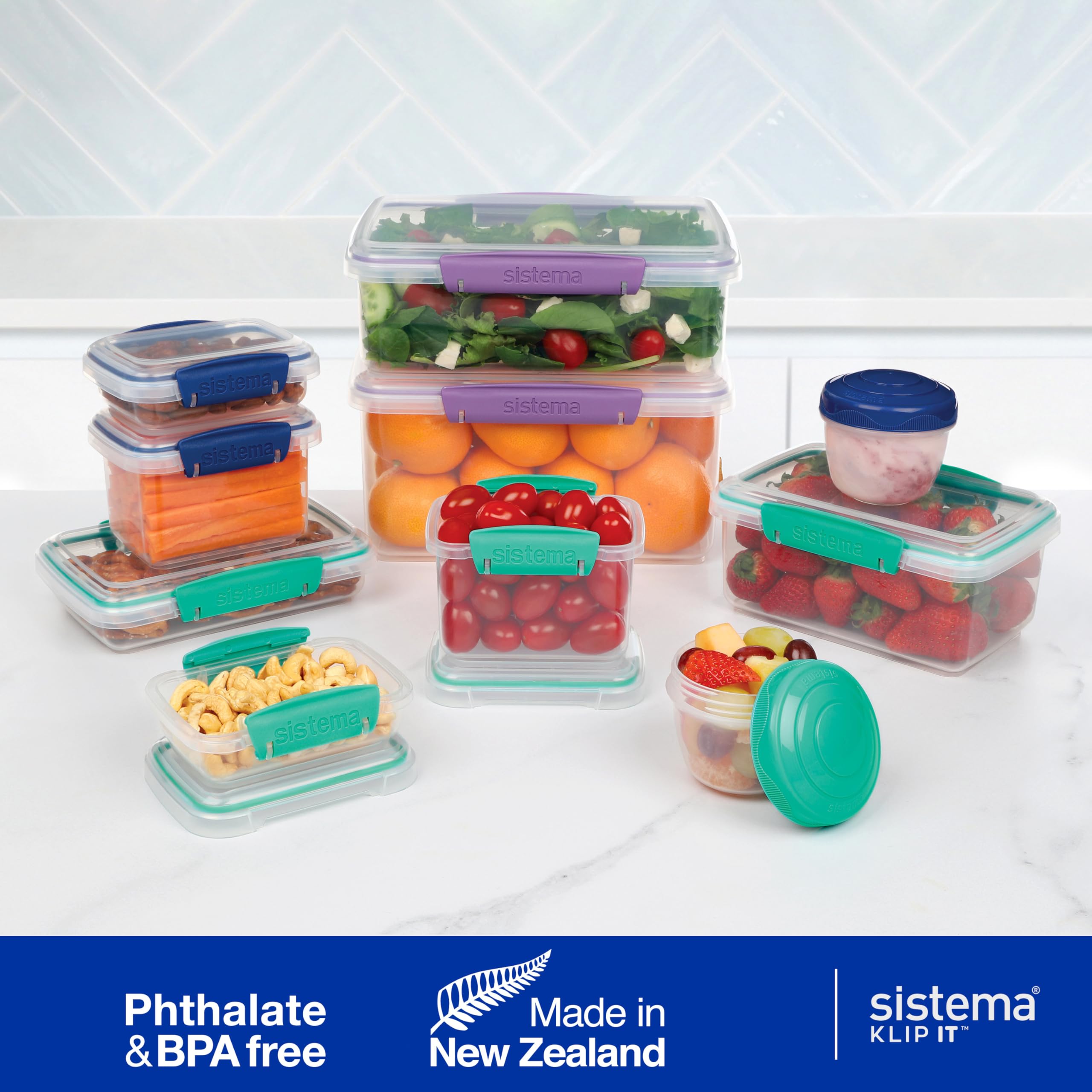 Sistema KLIP IT Accents Food Storage Containers - Airtight & Stackable Meal Prep Set | 20 Count 6