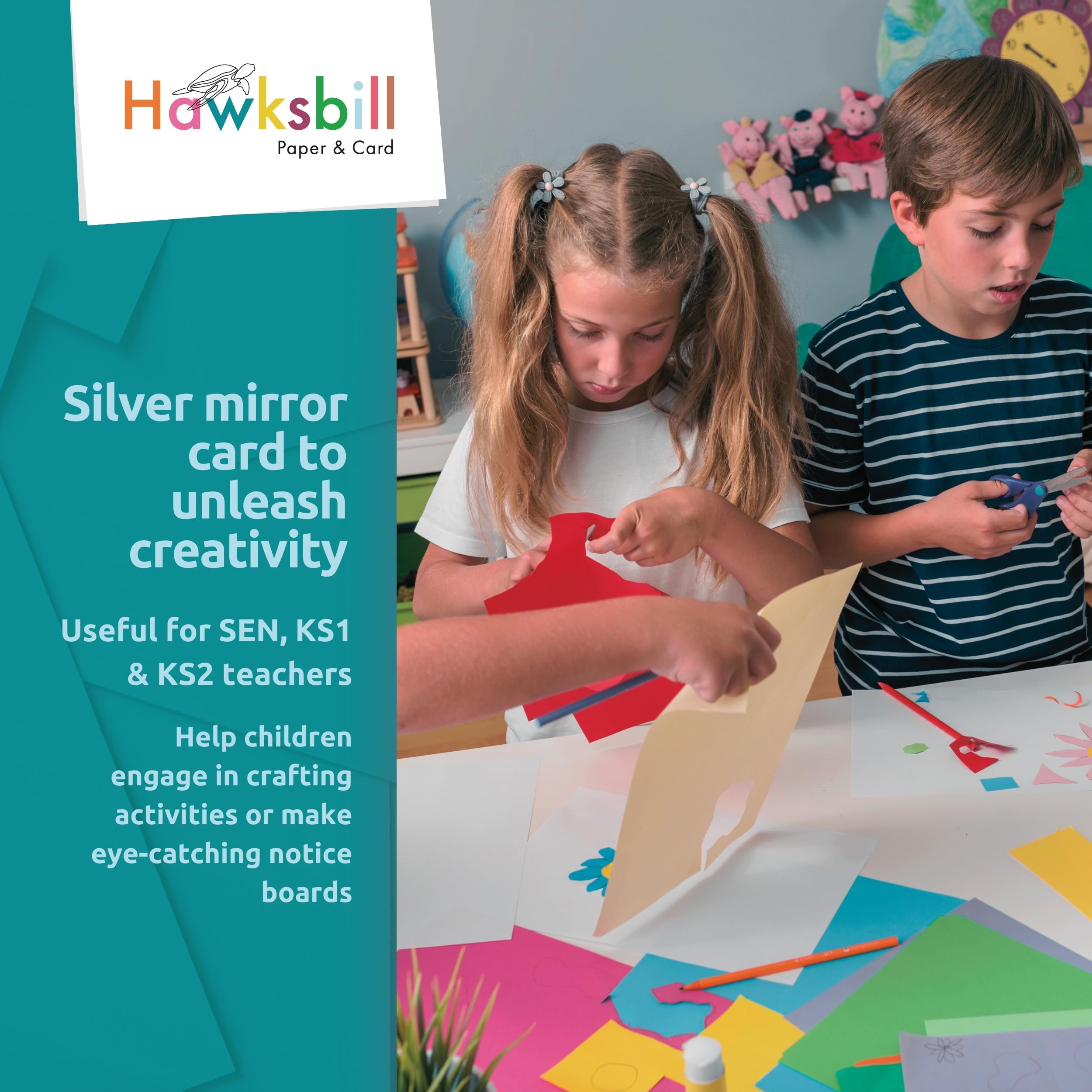 Hawksbill Silver Mirror Card Stock - 25 Sheets A4, 250 GSM Reflective Paper | Die Cutting Ready 6