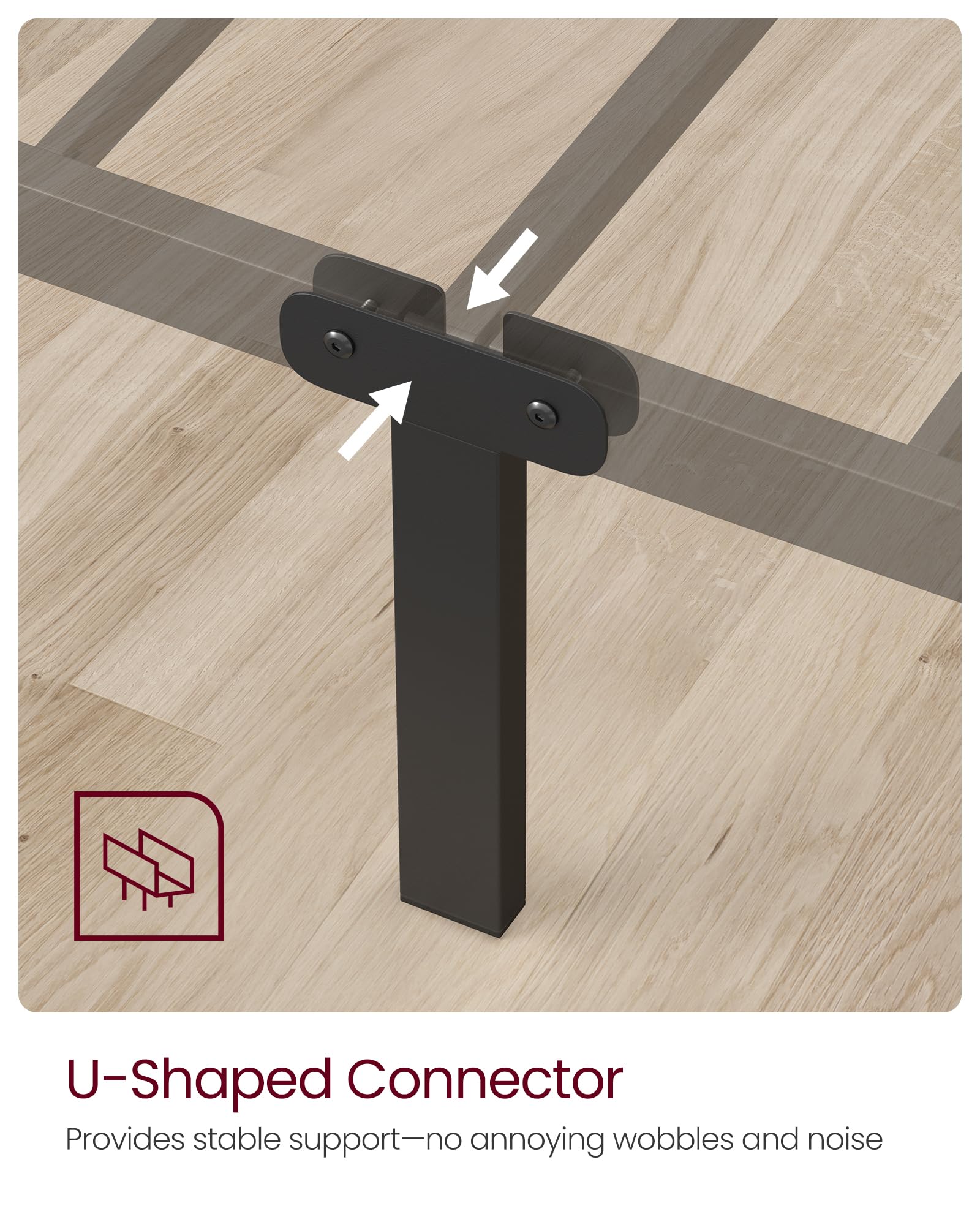 VASAGLE Single Bed Frame - Metal Construction | Fits 90 x 190 cm Mattress | Max Load 150 kg 3