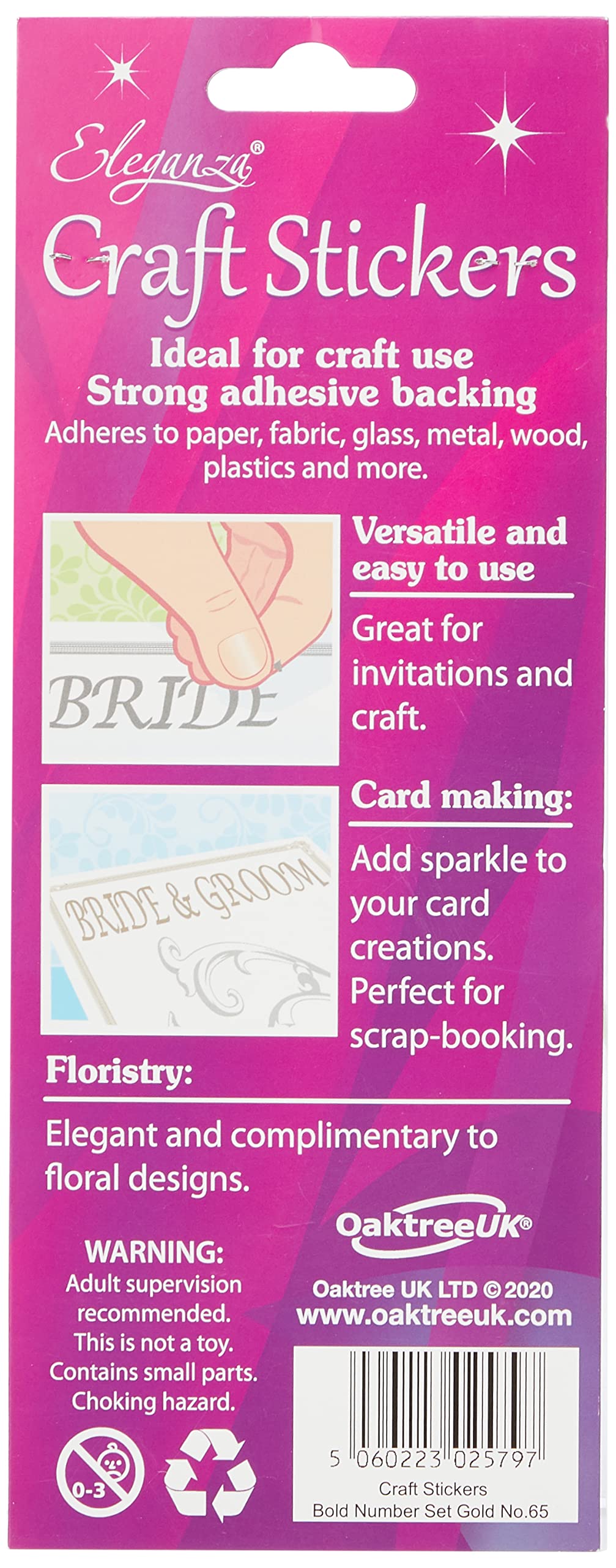 ELEGANZA Gold Bold Number Stickers Set (60 Pcs) | Strong Adhesive | For Scrapbooking 2