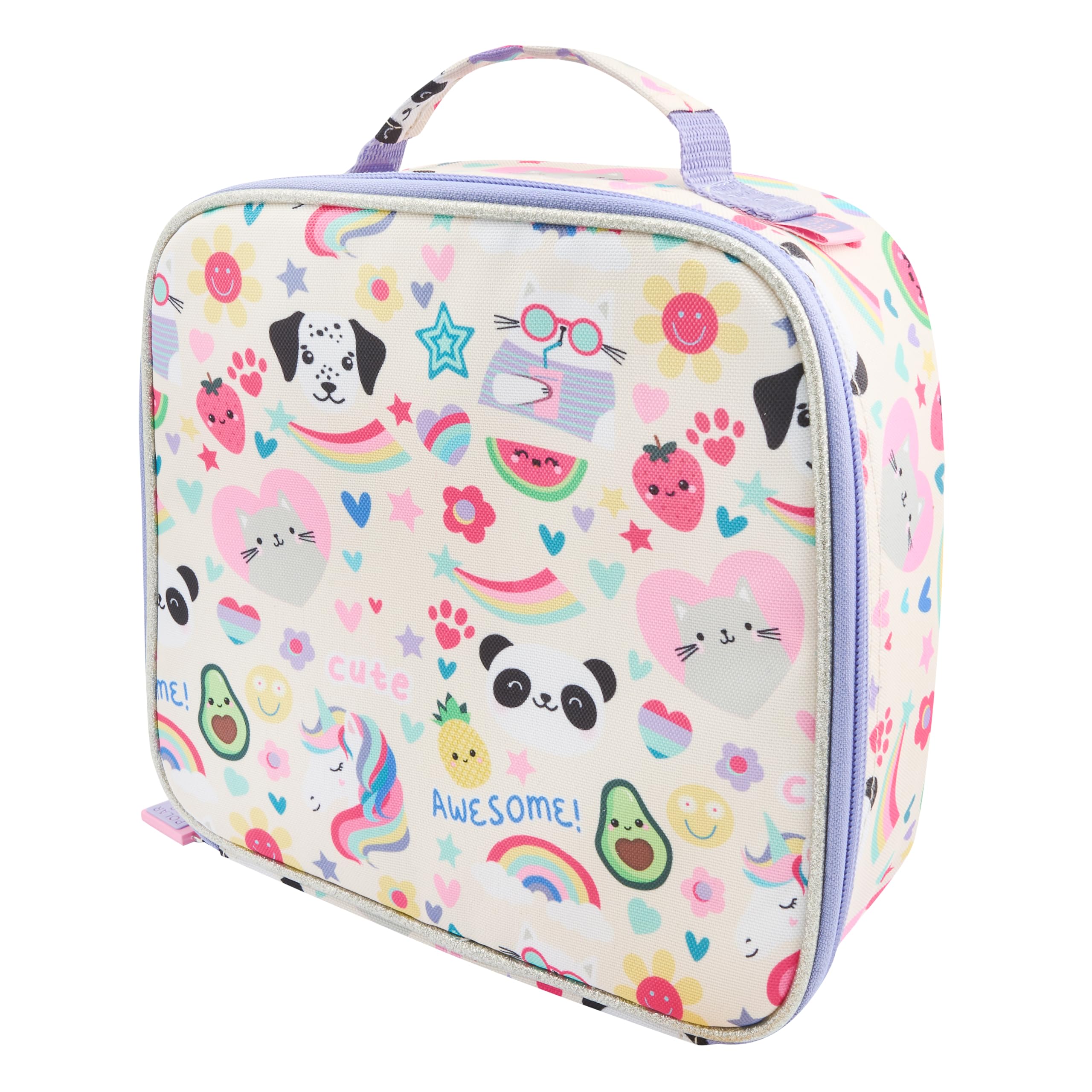 Polar Gear Cute Icons Lunch Bag - Durable Polyester | Wipe-Clean Lining | 23x23x22cm 1