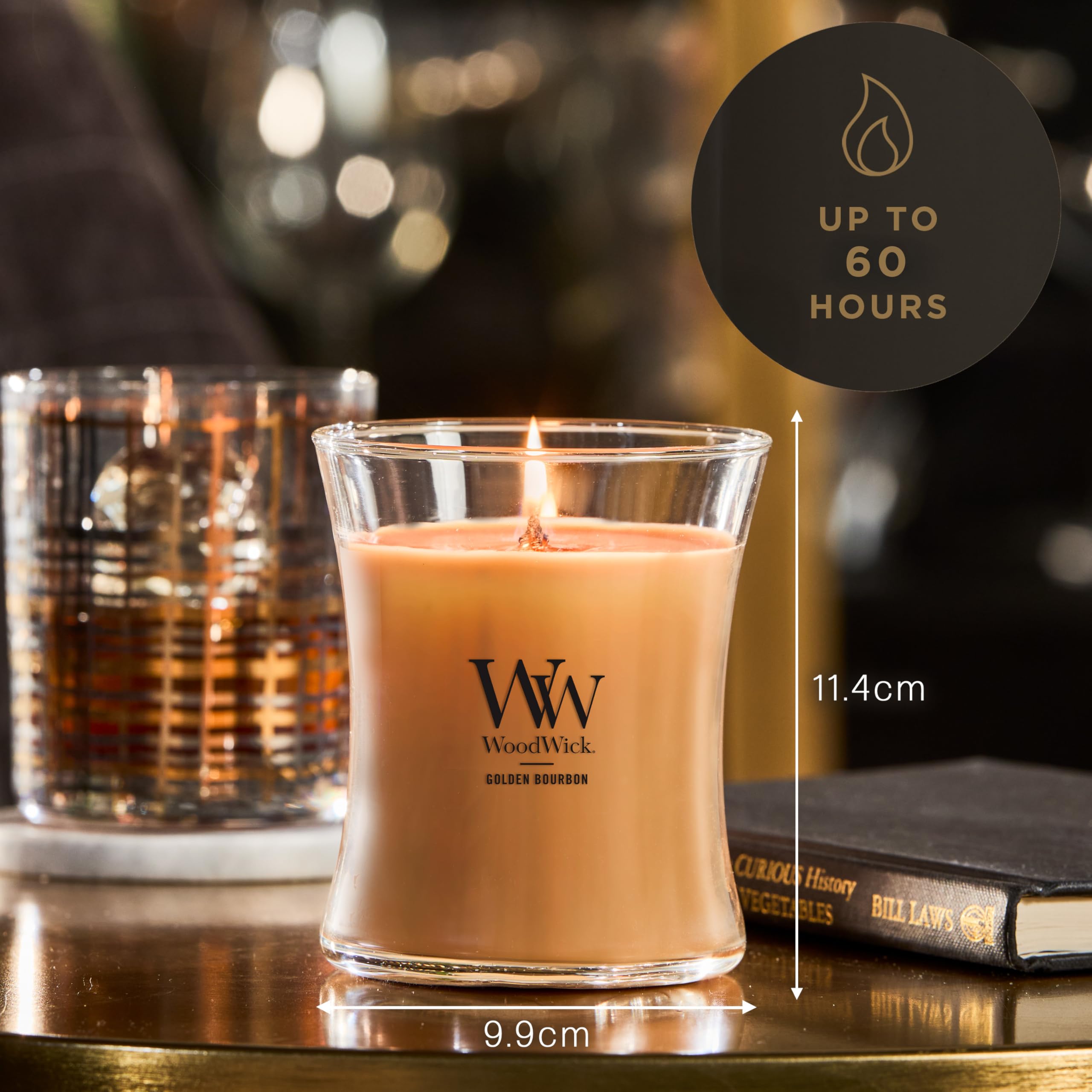 WoodWick Golden Bourbon Scented Specialty Candle | Medium Hourglass | Crackling Wooden Wick | Up to 60 Hours Burn Time 3
