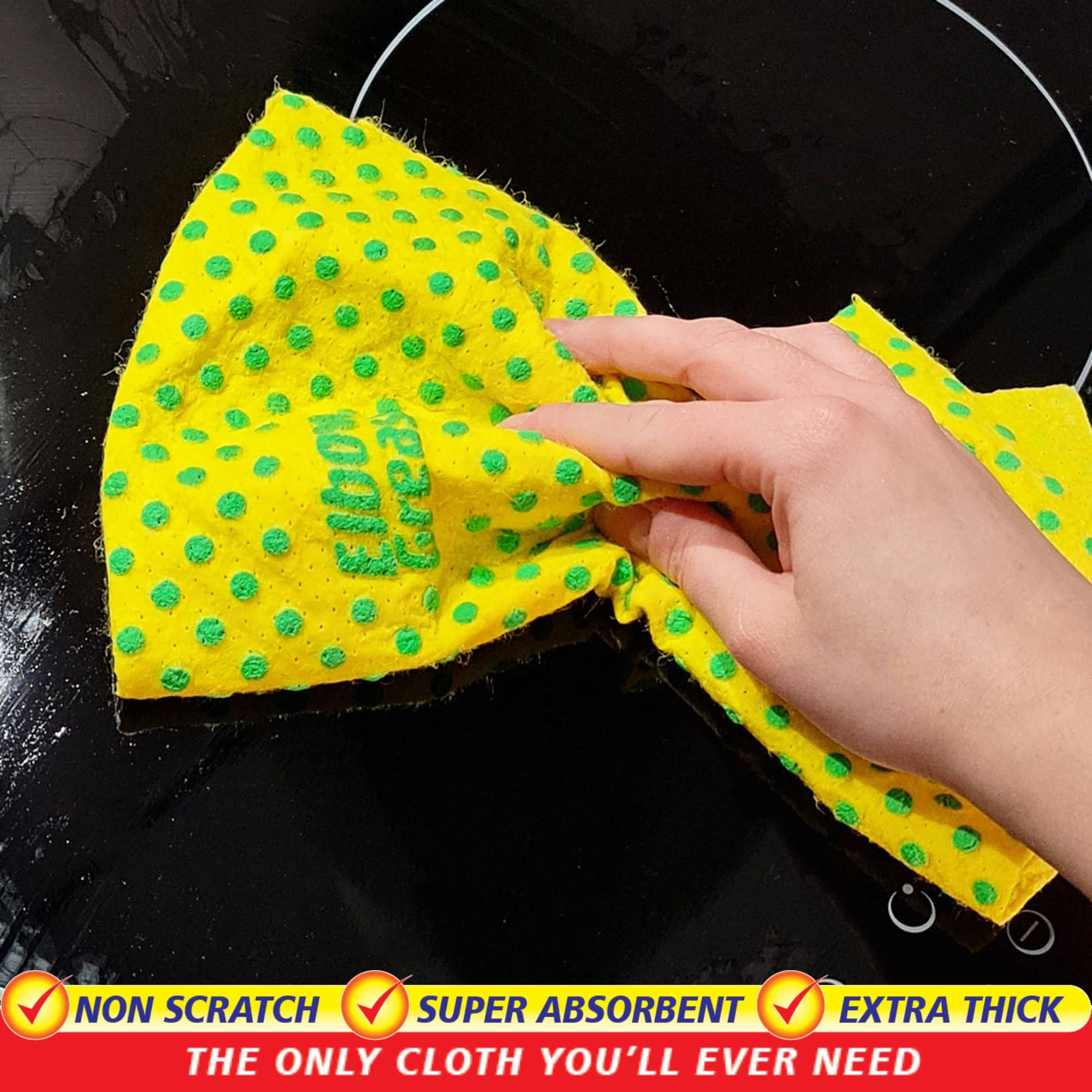 Elbow Grease Super Size Power Cloths with Scrub Dots | Washable & Reusable | 3 Count 5
