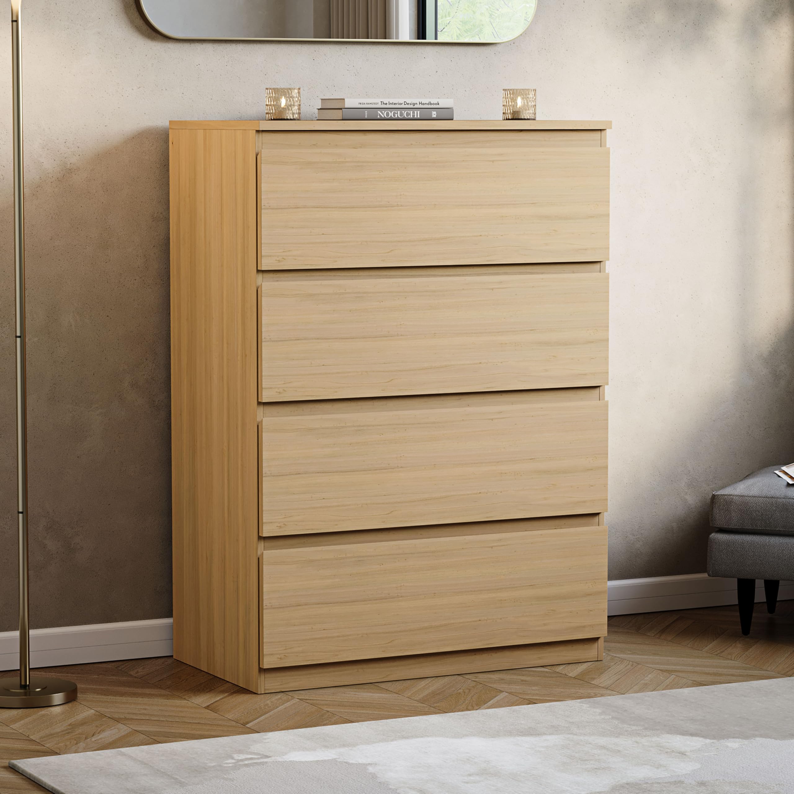 Vida Designs Denver 4 Drawer Chest of Drawers | Pine | 70W x 40D x 96H cm 1