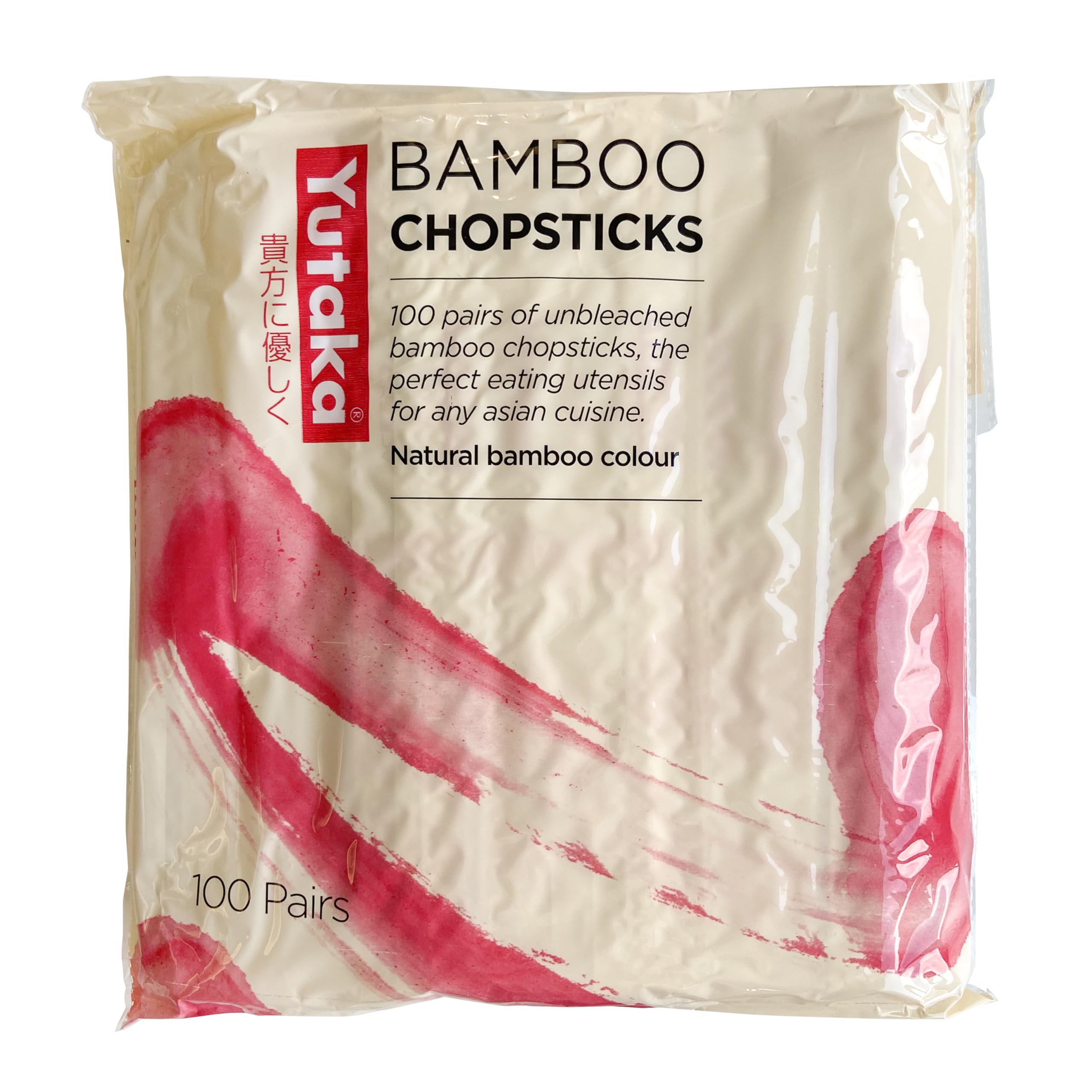 Yutaka Genroku Bamboo Chopsticks - 100 Pack Disposable | Natural Brown | Traditional Style 1
