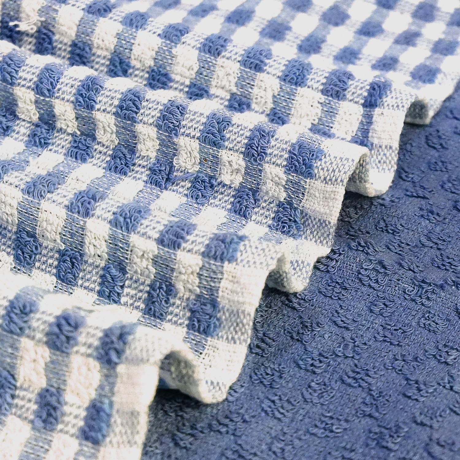Casabella Pack of 6 Cotton Kitchen Tea Towels - Highly Absorbent & Durable | Blue | 45x65cm 5
