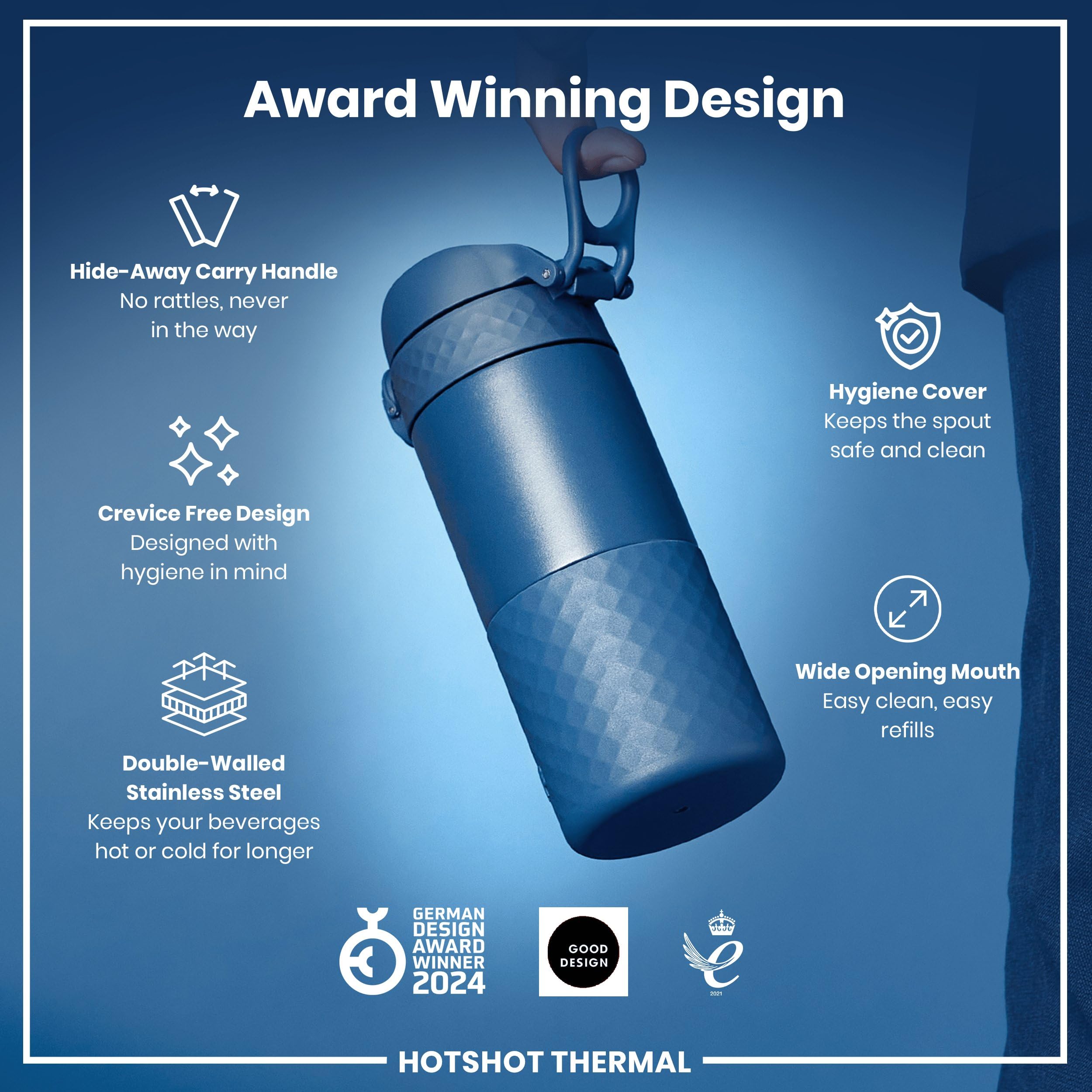 Ion8 Hotshot Insulated Travel Mug - 360 ml | Leak Proof | Ash Navy | Stainless Steel 8