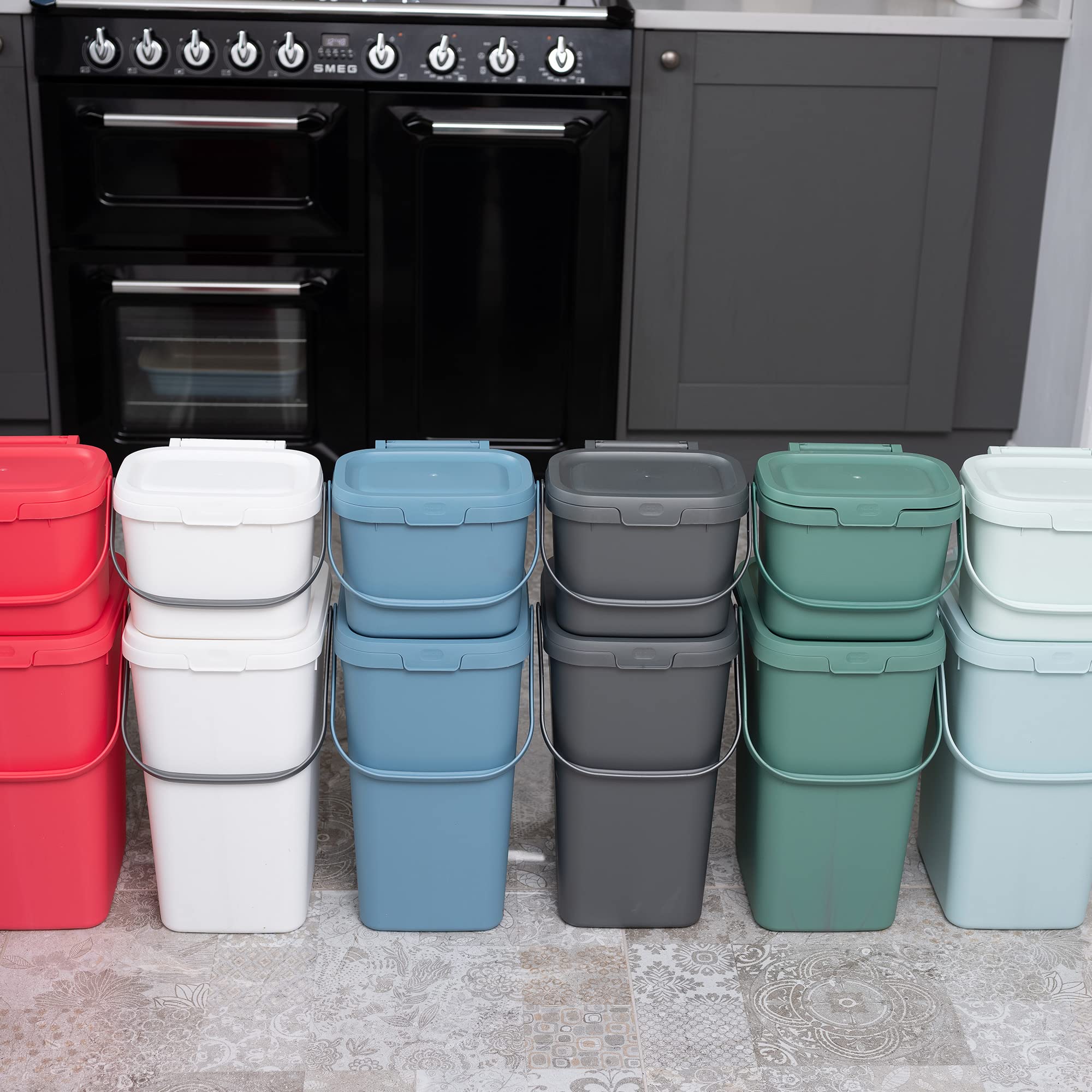 Addis 519286 Kitchen Recycling Bin - 18 Litre Capacity | Stackable | Metallic Silver 6
