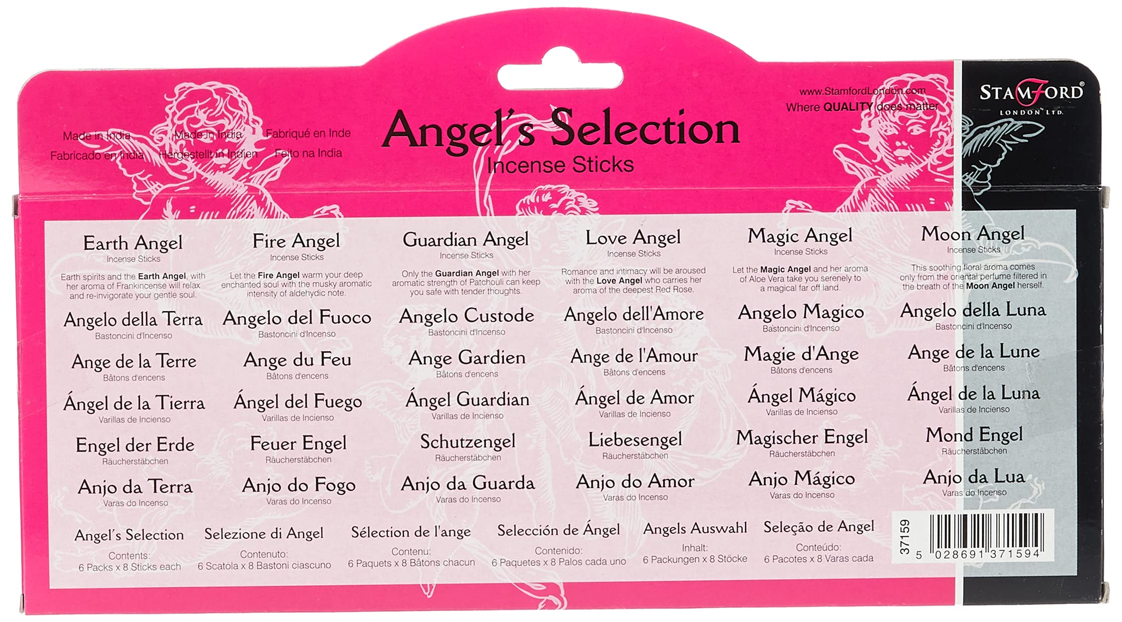 STAMFORD INC. Angel Incense Gift Pack (Pink) - 6 Packs of 8 Sticks | Floral Scent | Relaxation 2