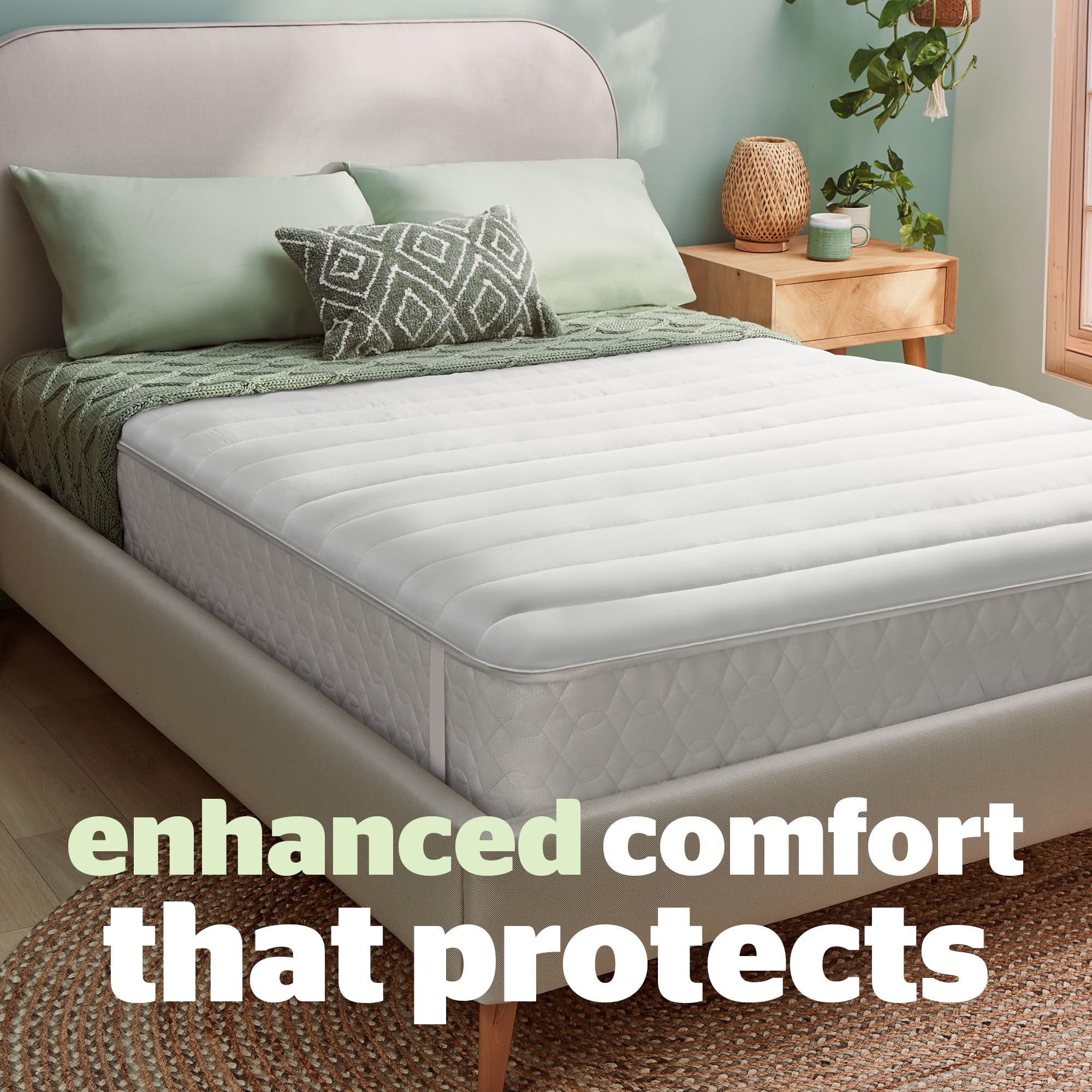 Silentnight Anti-Allergy Double Mattress Topper | Microfibre | Elasticated Straps 2