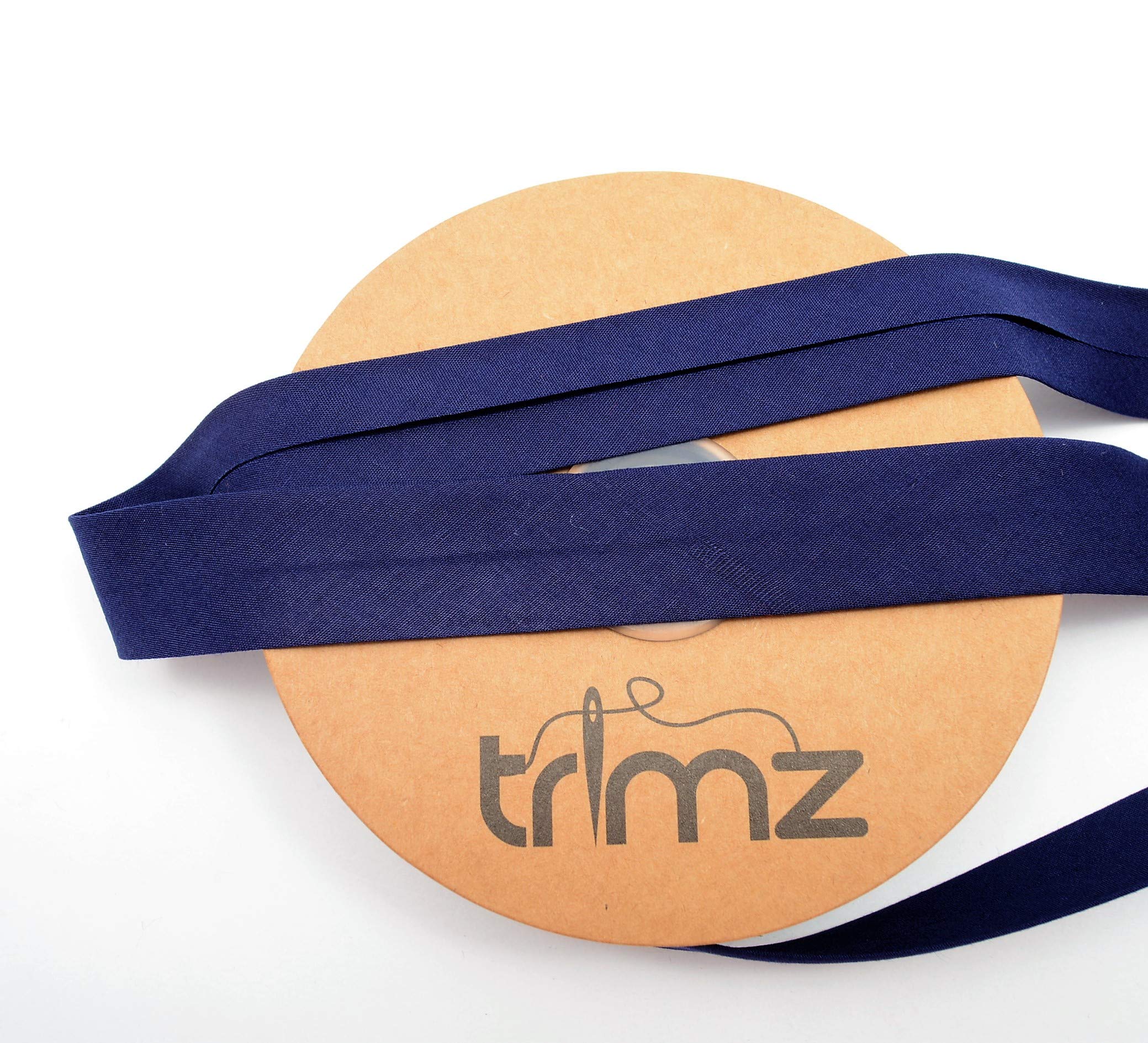 Trimz Cotton Bias Tape - Single Fold Binding | 25mm Width | 20m Reel | Navy Blue 6
