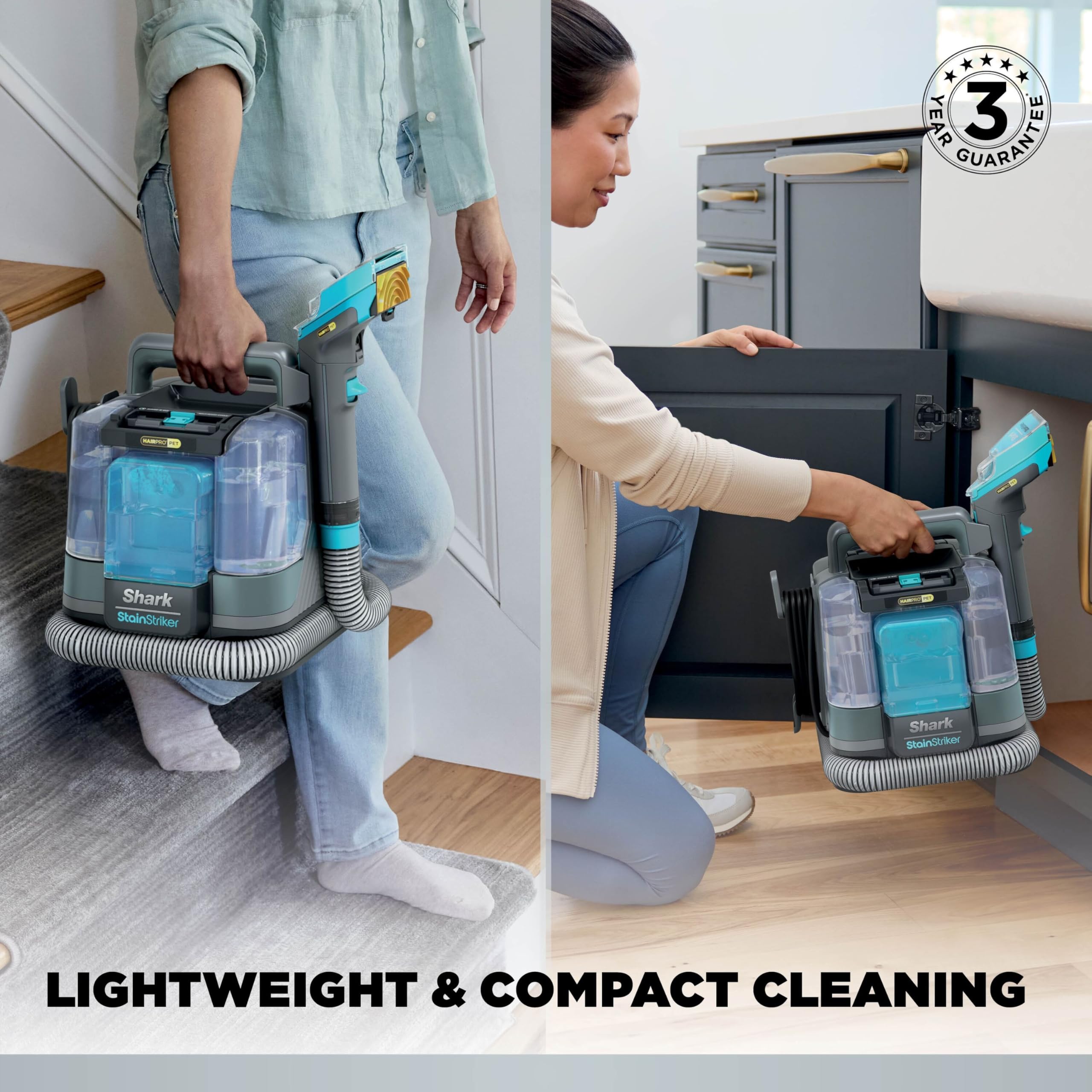 Shark StainStriker HairPro Pet Spot Cleaner - Portable Carpet & Upholstery Cleaner | Grey | 3.5kg 5