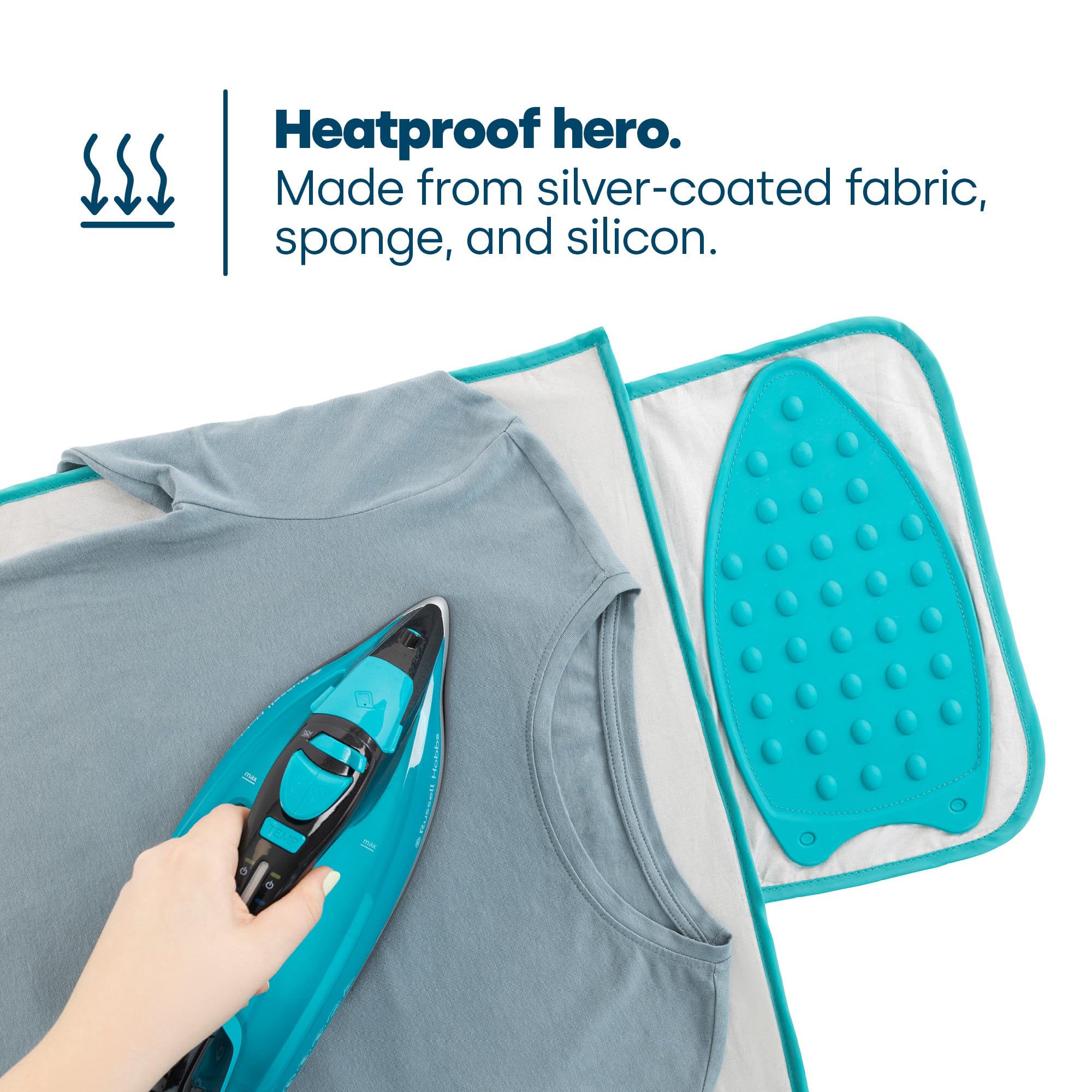 LIVIVO Travel Iron Mat with Silicone Rest Pad | Compact & Lightweight | L82cm x W48cm 3