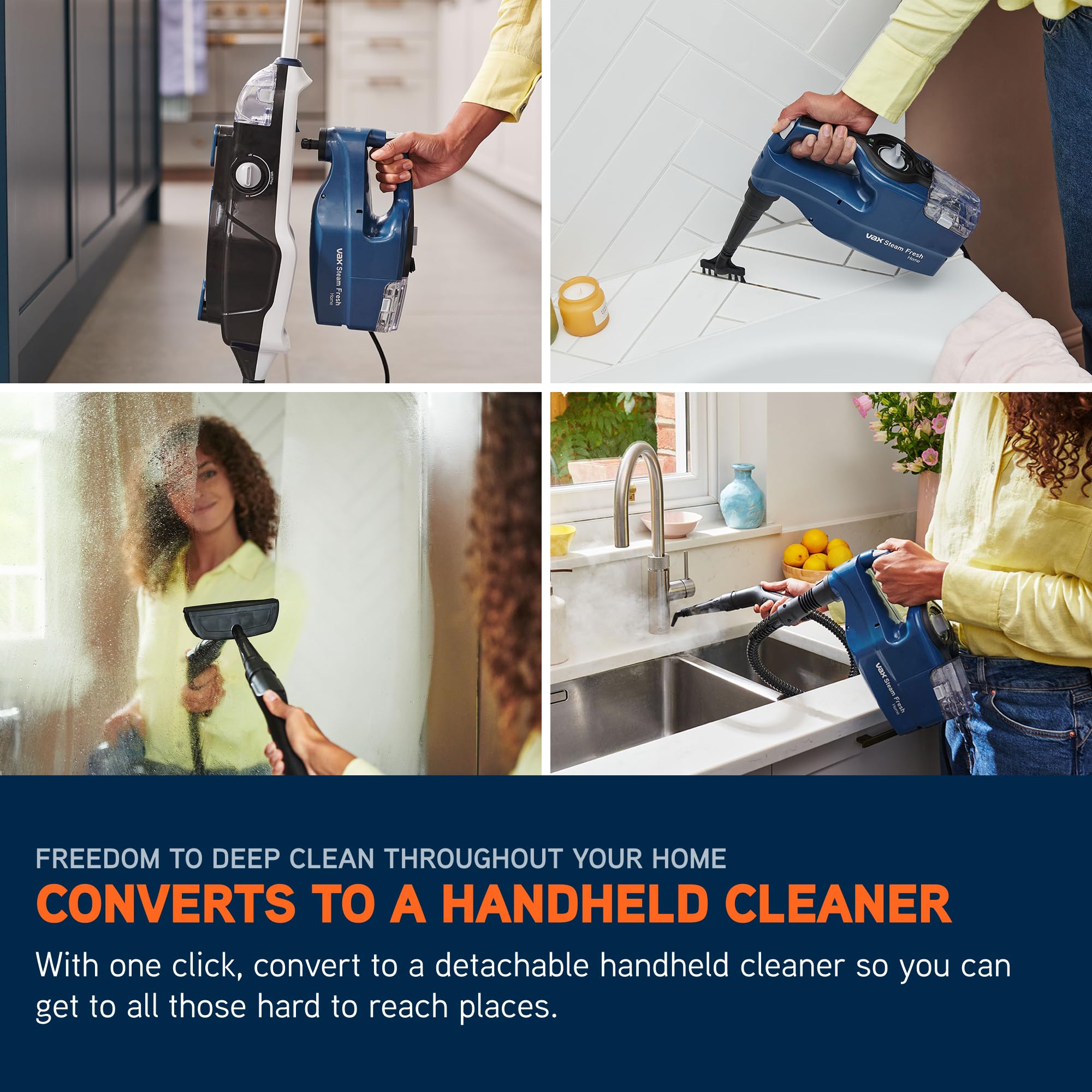Vax Steam Fresh Home Steam Cleaner - Kills 99.9% Bacteria, Detachable Handheld, 15 Min Steam Time 4