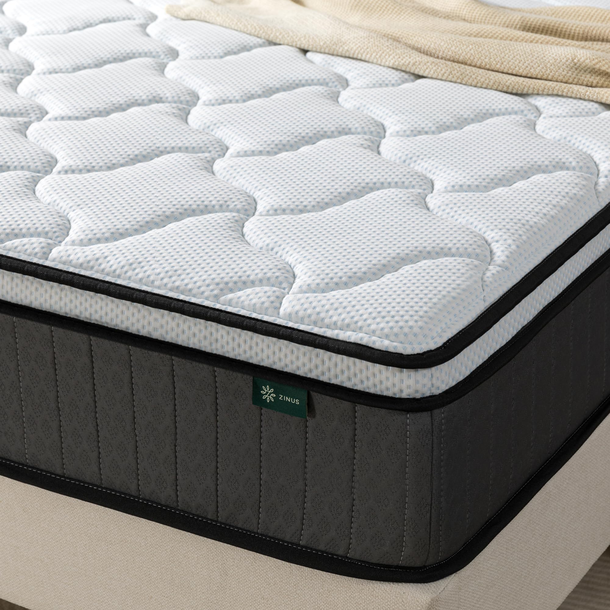 Zinus Memory Foam & Pocket Spring Mattress - Single (90x190 cm) - 10'' Height - Medium Firm 1