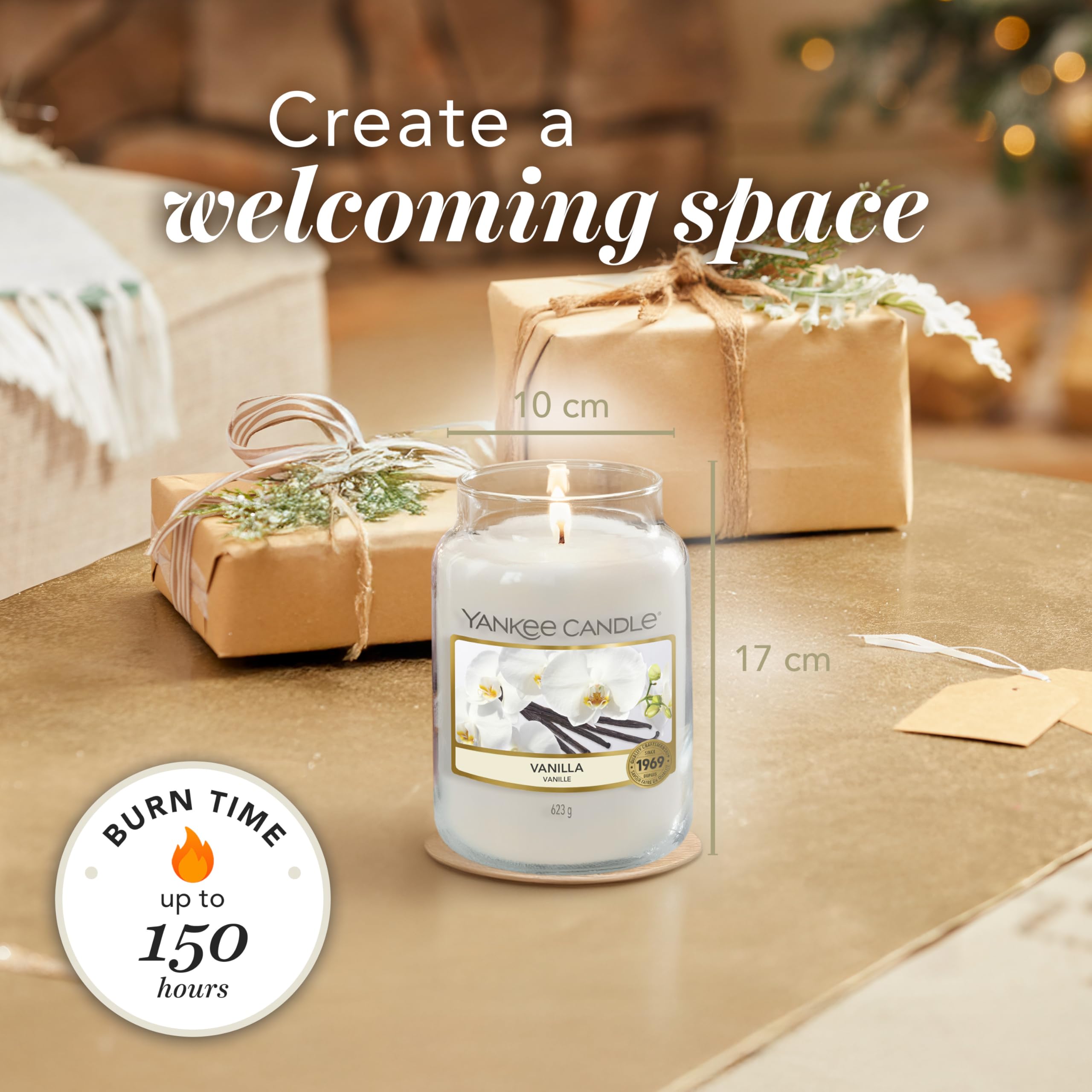 Yankee Candle Vanilla Scented Candle - Large Jar | Up to 150 Hours Burn Time | 623g 5