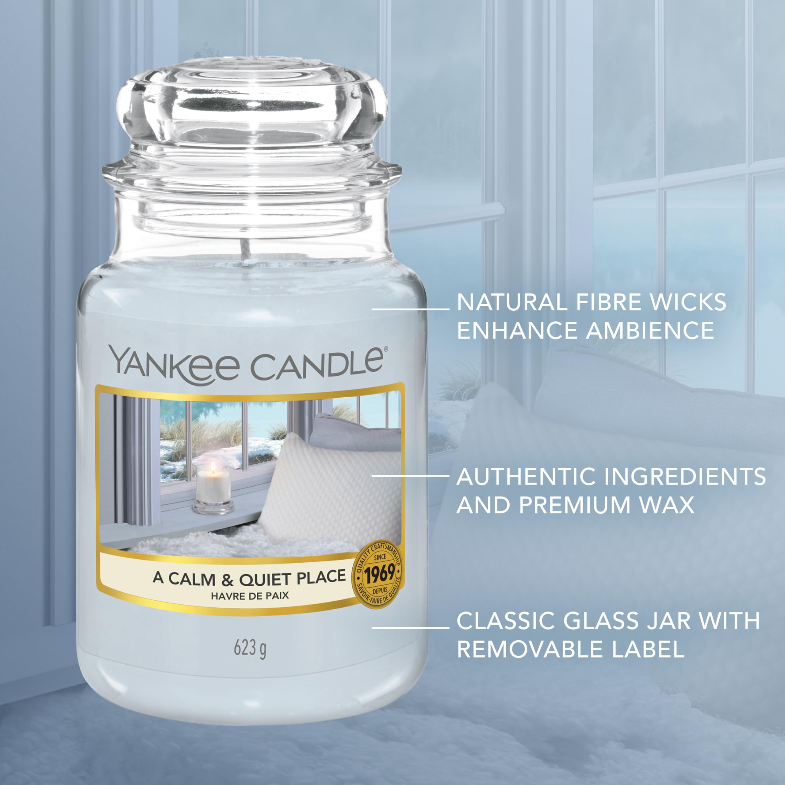 Yankee Candle Scented Candle - A Calm & Quiet Place Large Jar | Up to 150 Hours Burn Time 4