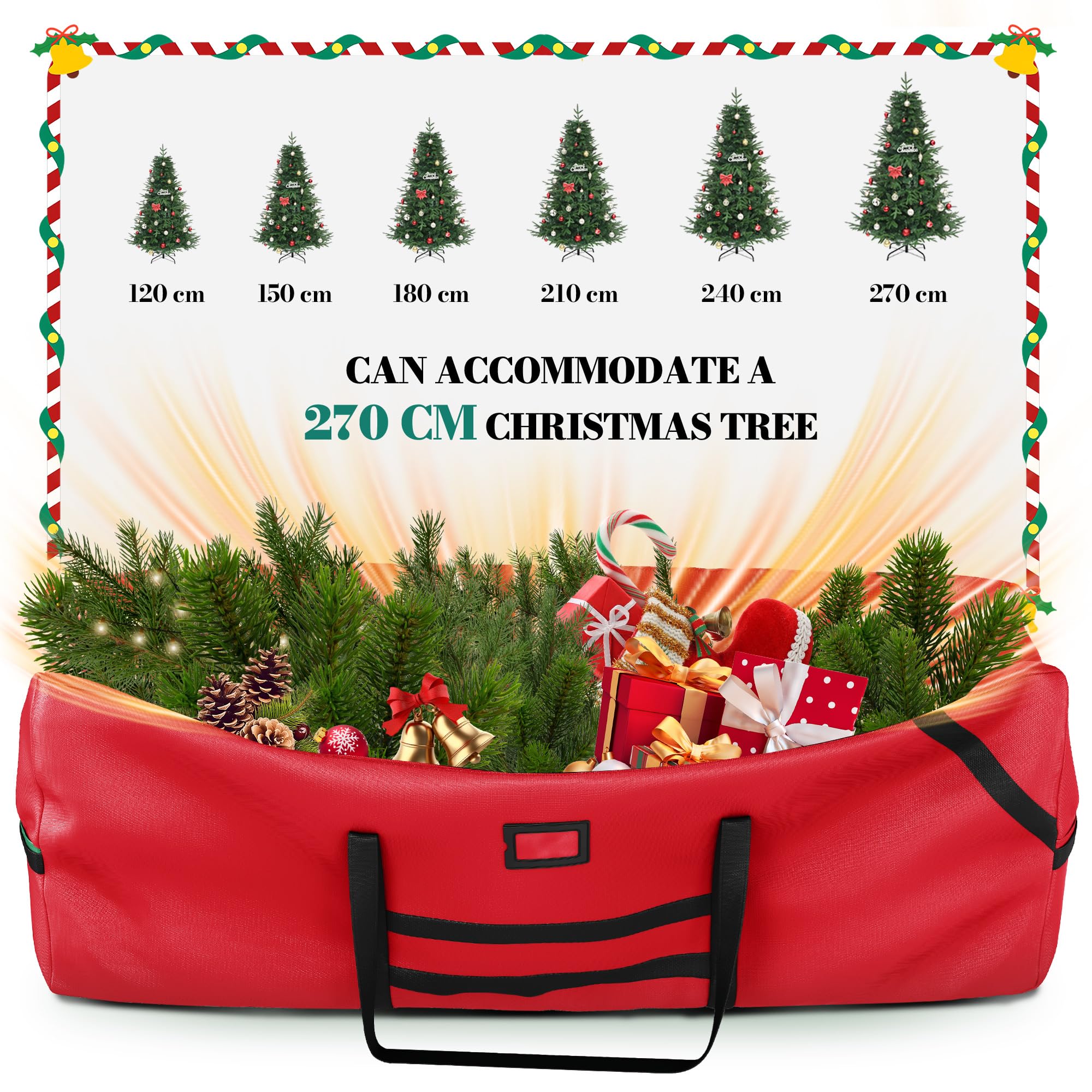 YITAHOME Christmas Tree Storage Bag - Waterproof, Durable, Fits Trees up to 9 ft | Red 5