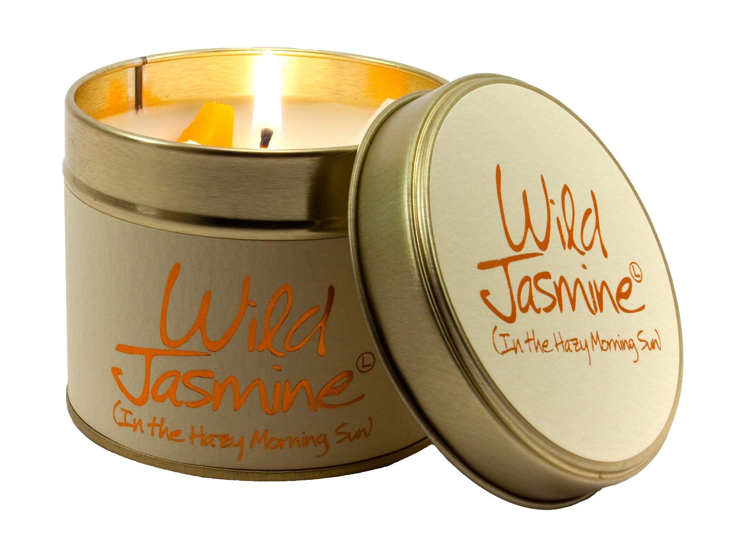 Lily-Flame Wild Jasmine Scented Candle - 30-35 Hour Burn Time | Beige Wax 1